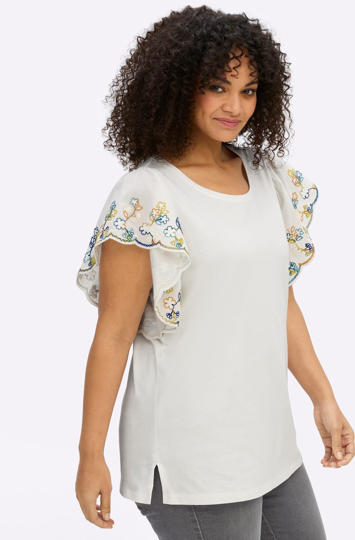 Sheego Rundhalsshirt »Halbarmshirt« 1
