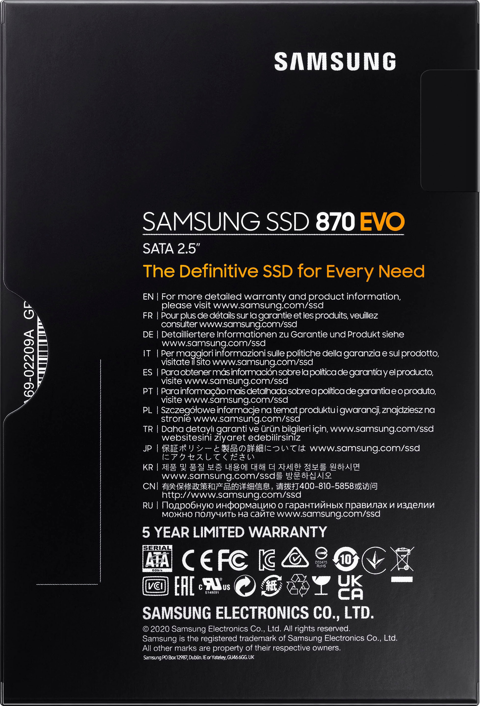 Samsung interne SSD »870 EVO«, 2,5 Zoll, Anschluss SATA III