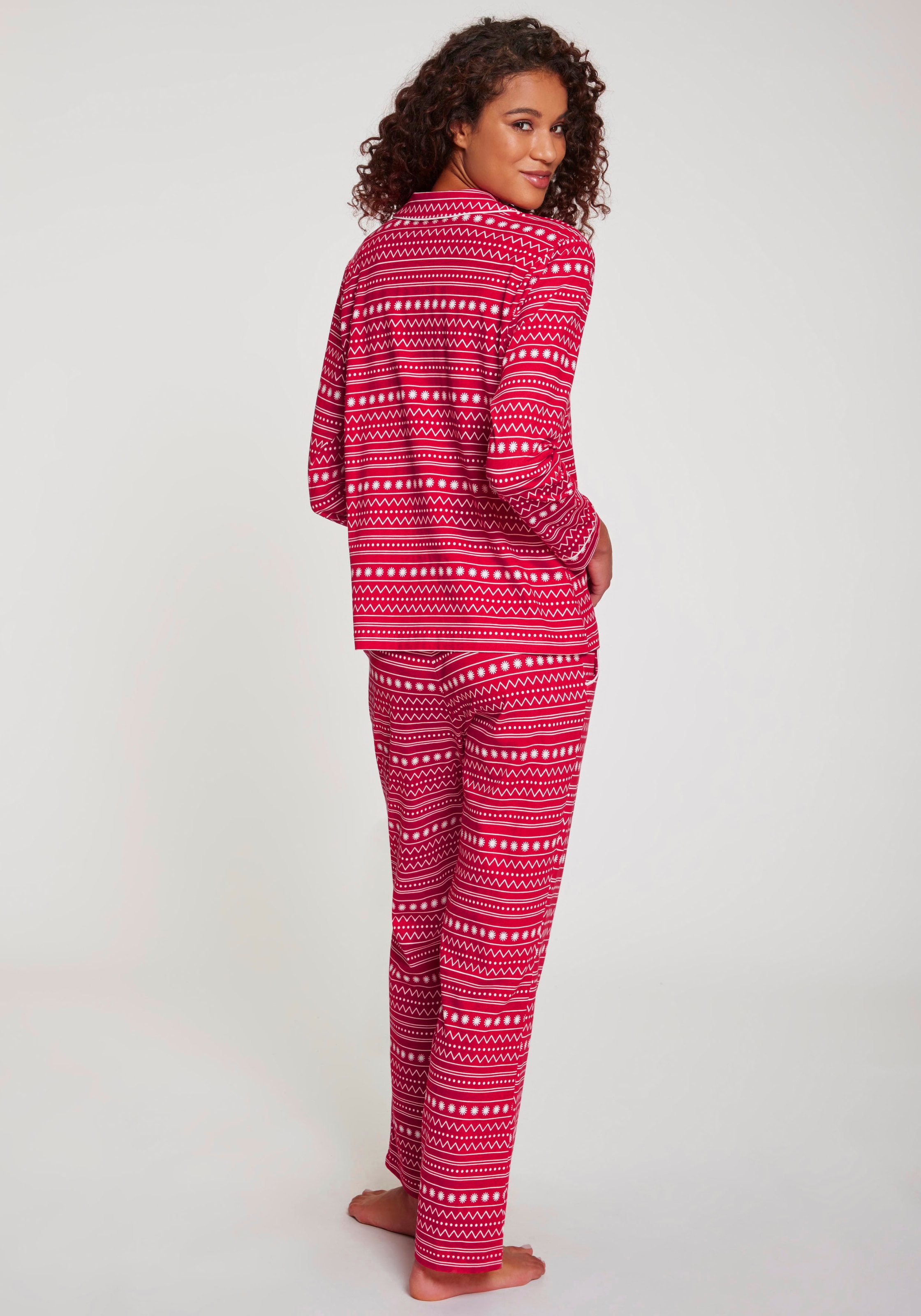 LASCANA Pyjama, (Set, 2 tlg.), mit Alloverprint
