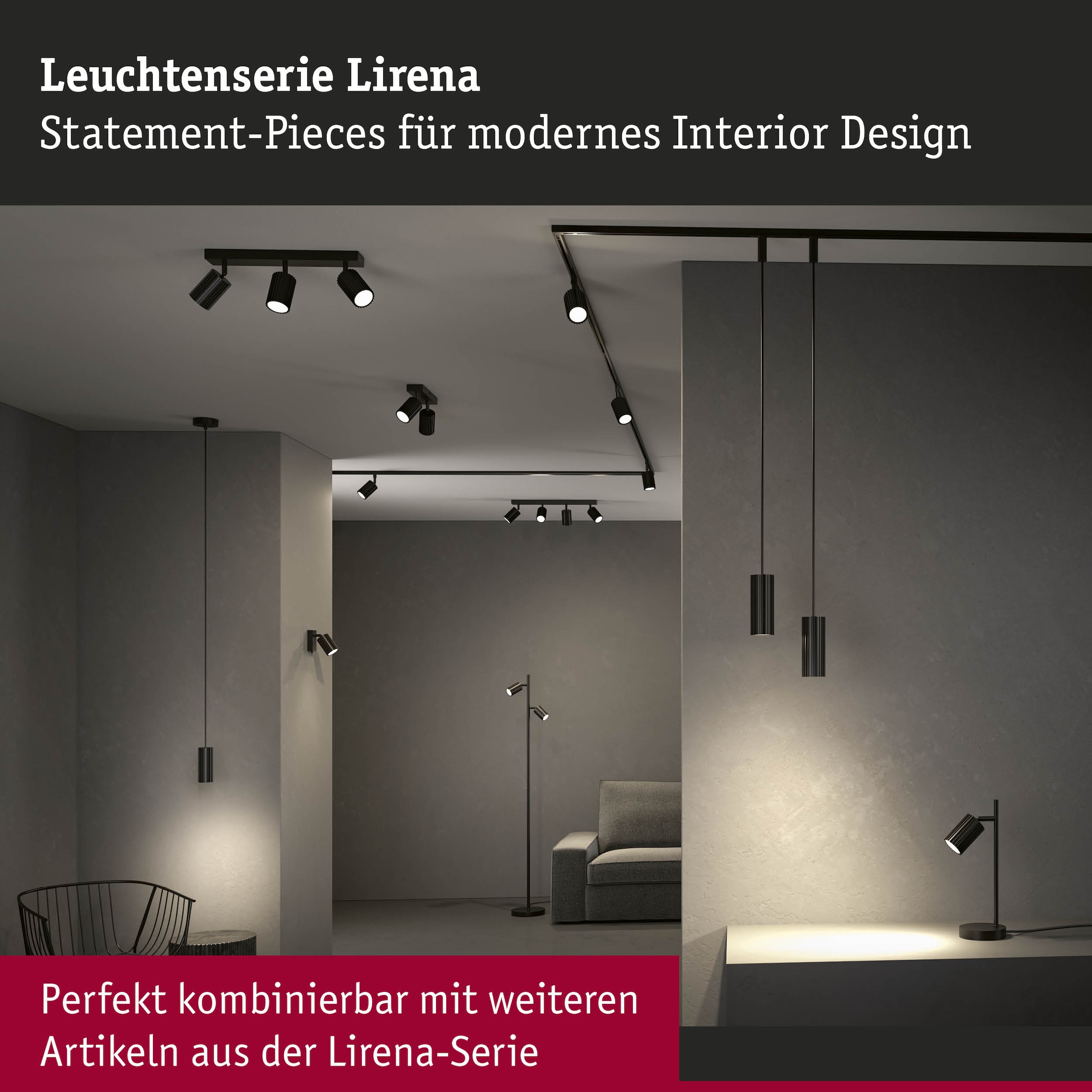 Paulmann Wandleuchte »Spot Lirena max 1x10W GU10 Schwarz 230V Metall« GU10 1 Stk. Dimmbar