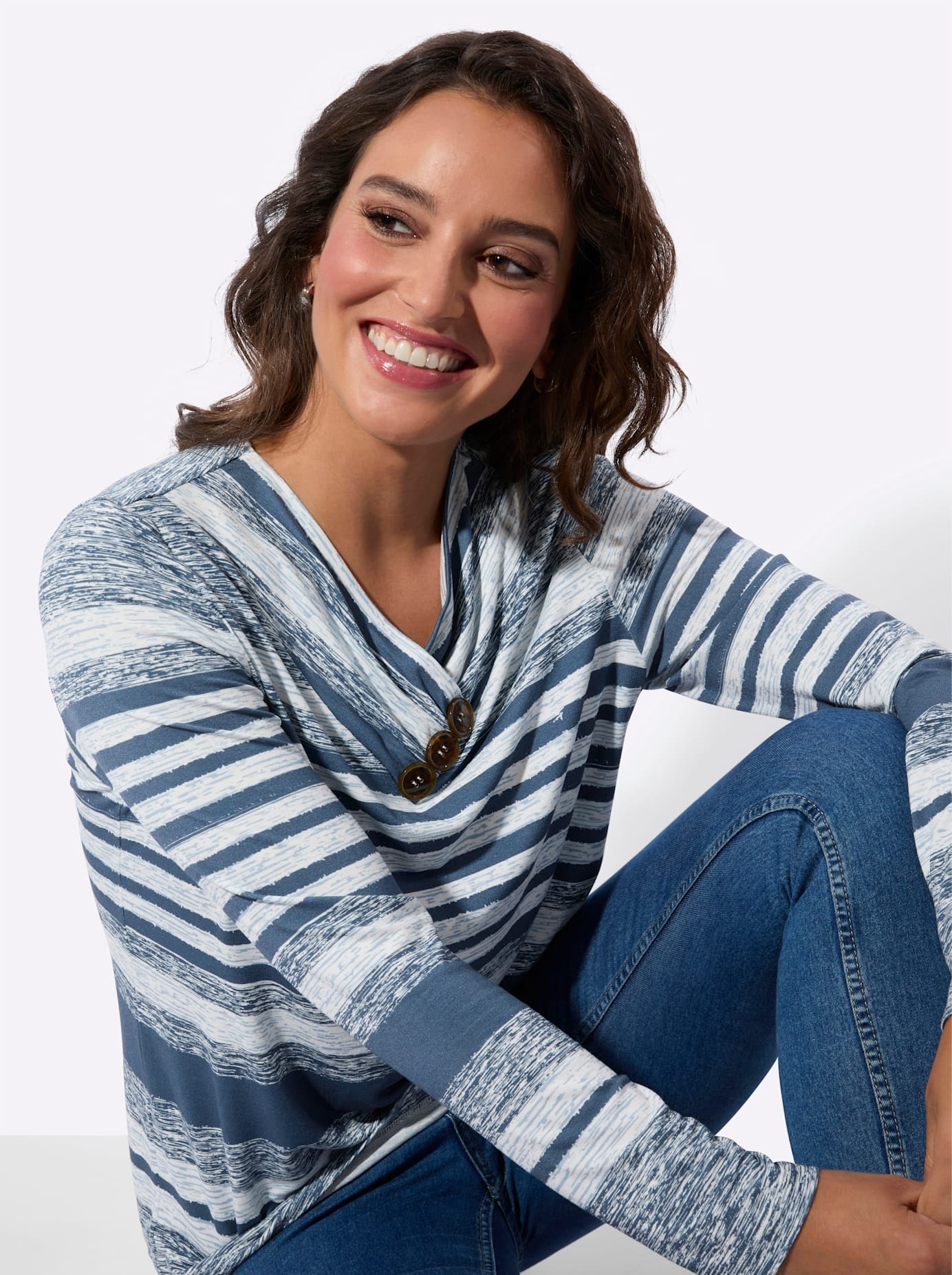 Casual Looks Langarmshirt »V-Shirt« 1 tlg.