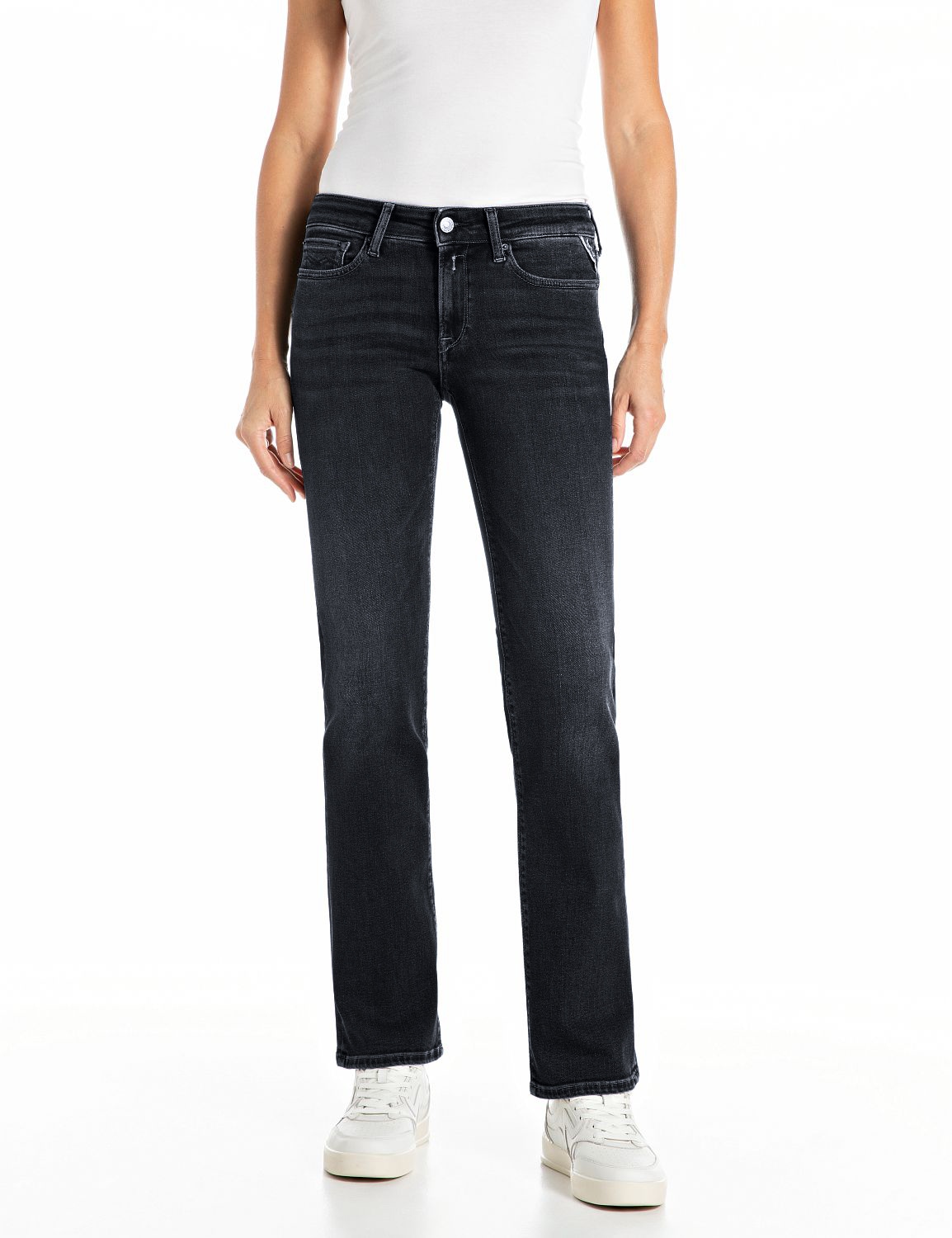 Replay Bootcut-Jeans »NEW LUZ« mit gesticktem R an der Gesäßtasche