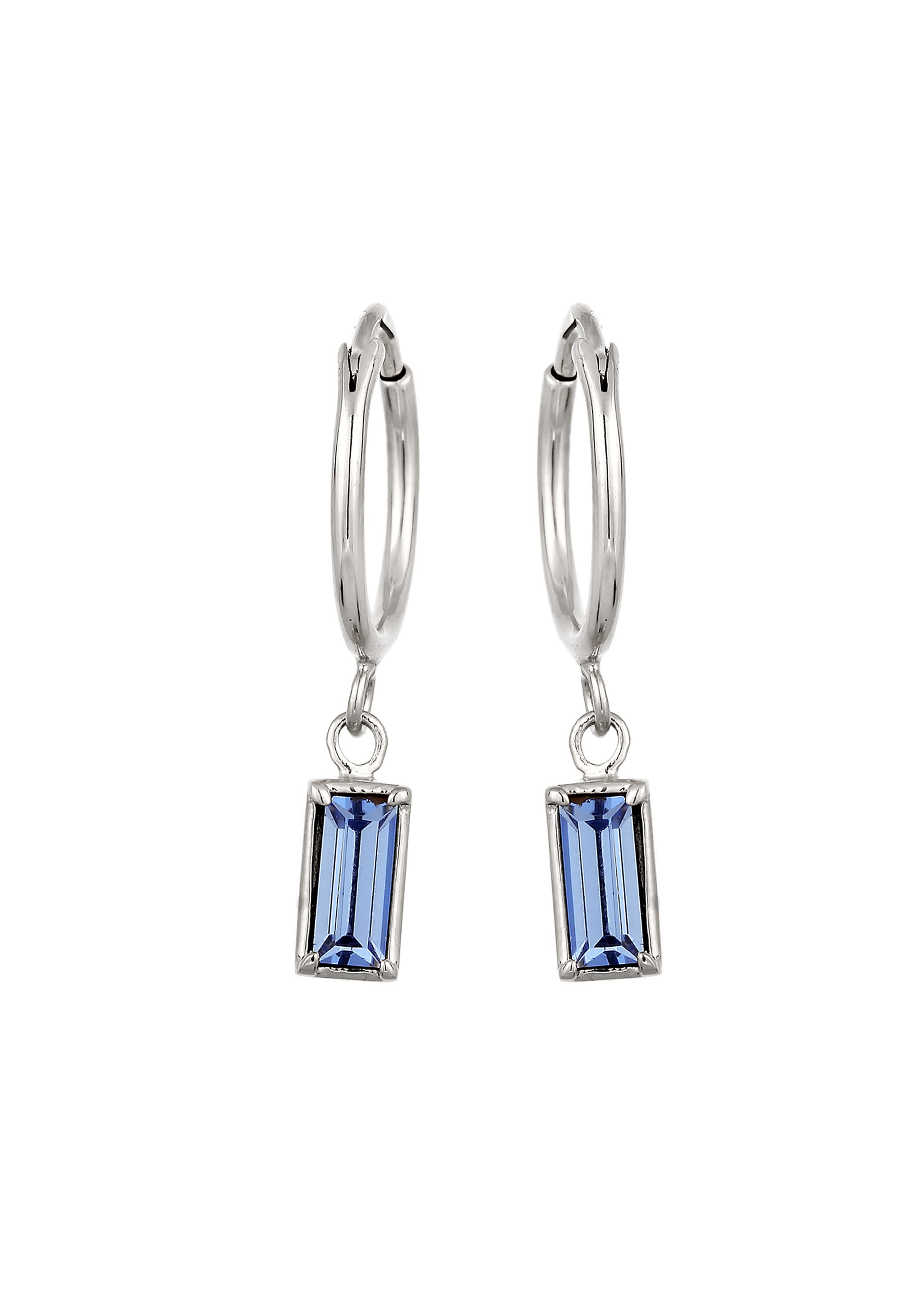 Elli Paar Creolen »Ohrringe Creolen mit Glas Kristalle Blau 925 Sterling Silber«