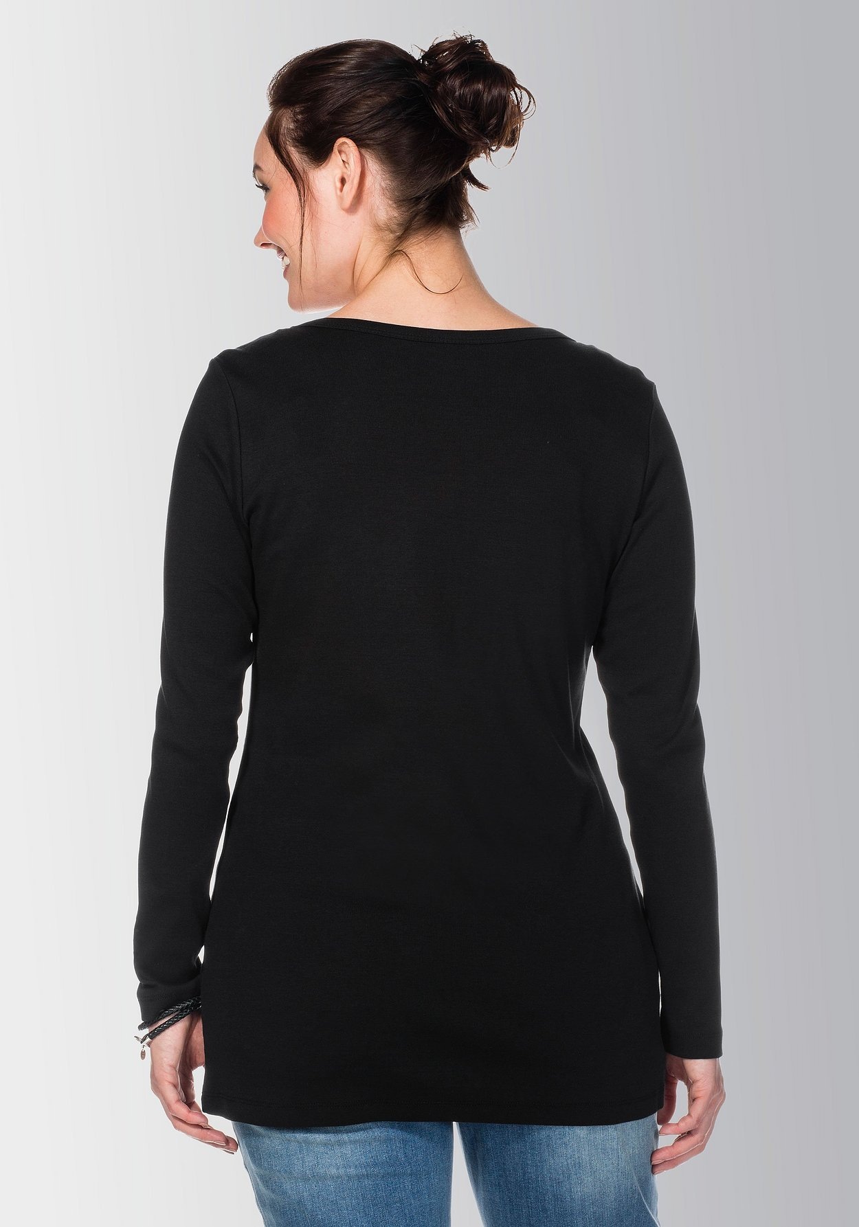Sheego Langarmshirt »Langarmshirt aus Baumwolle«, aus Baumwolle