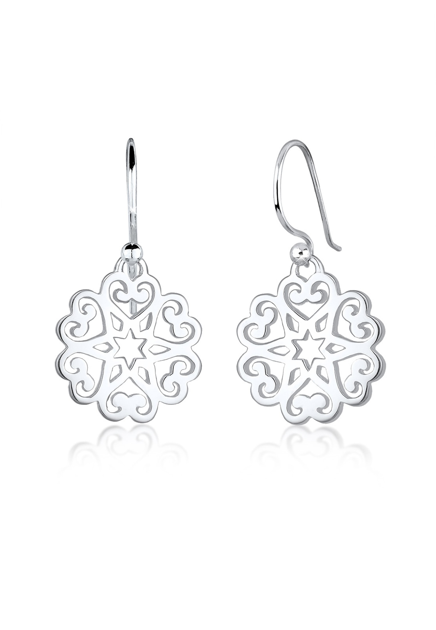 Paar Ohrhänger »Ohrringe Ornament Herz Sterne Floral 925 Sterling Silber«