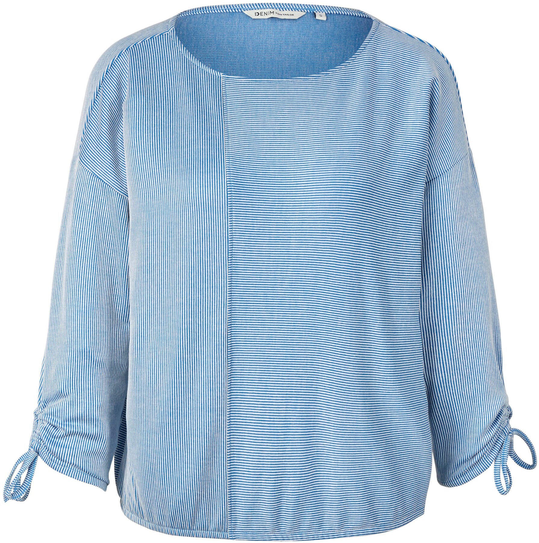 TOM TAILOR Denim 3/4-Arm-Shirt, in feiner Rippoptik