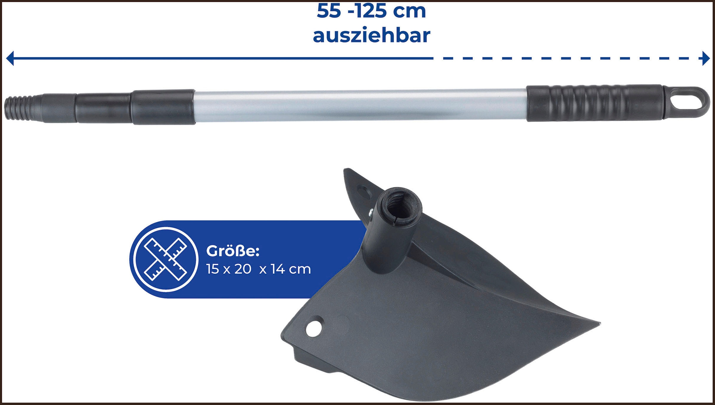 Maximex Gartenhacke, ausziehbarer Gartenpflug mit Teleskopstiel