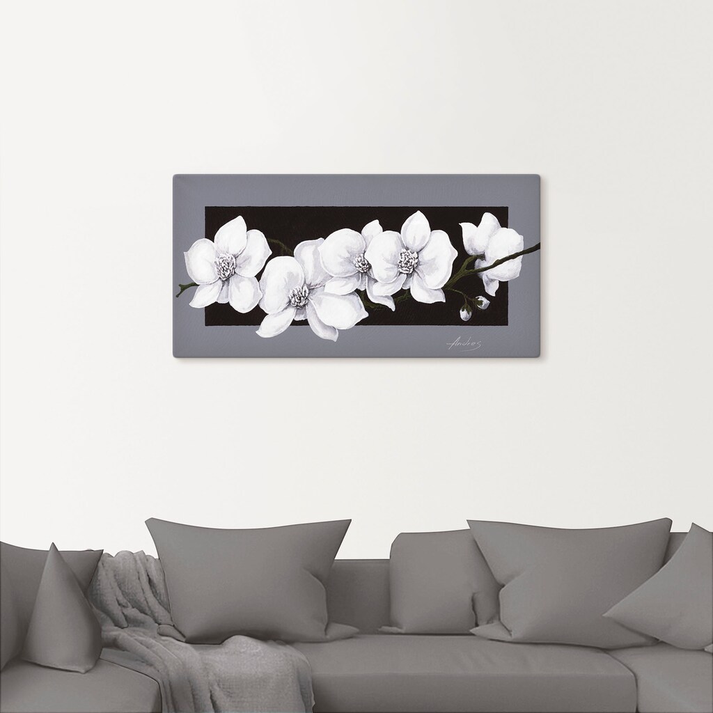 Artland Wandbild »Weiße Orchideen auf grau«, Blumen, (1 St.)
