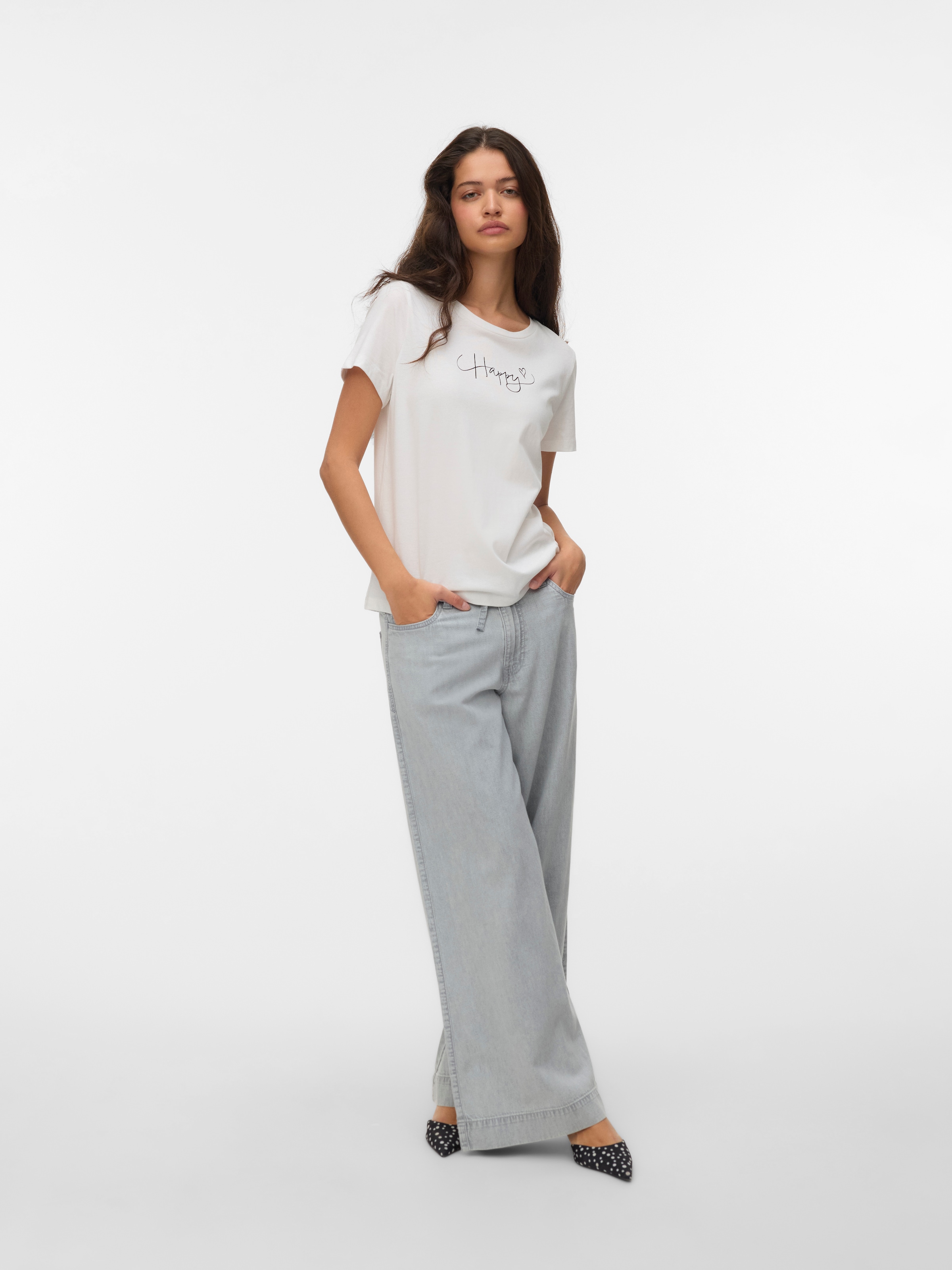 Vero Moda Kurzarmshirt »VMKILANO S/S O-NECK T-SHIRT JRS BTQ« Baumwolle, regular fit
