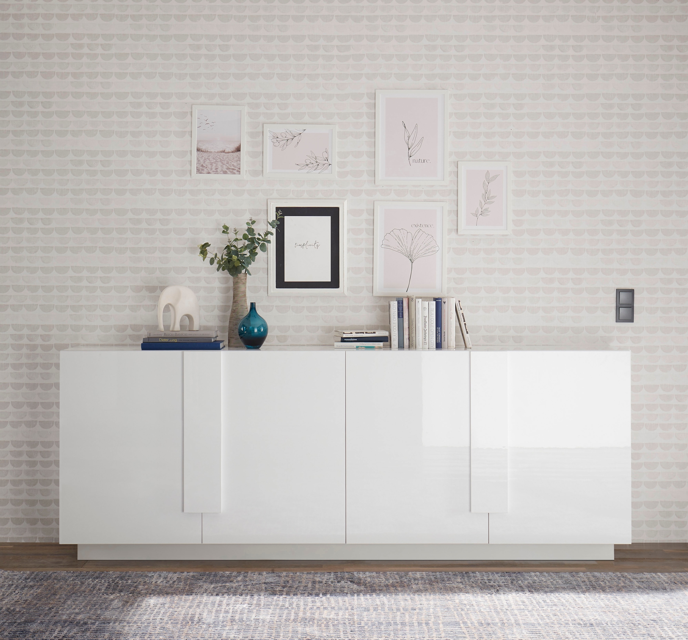 INOSIGN Sideboard »Jupiter, Breite 241 cm, Kommode 4 Türen - Soft Closing, Anrichte« moderne Griffblende, FSC®, cleveres Stauraumkonzept