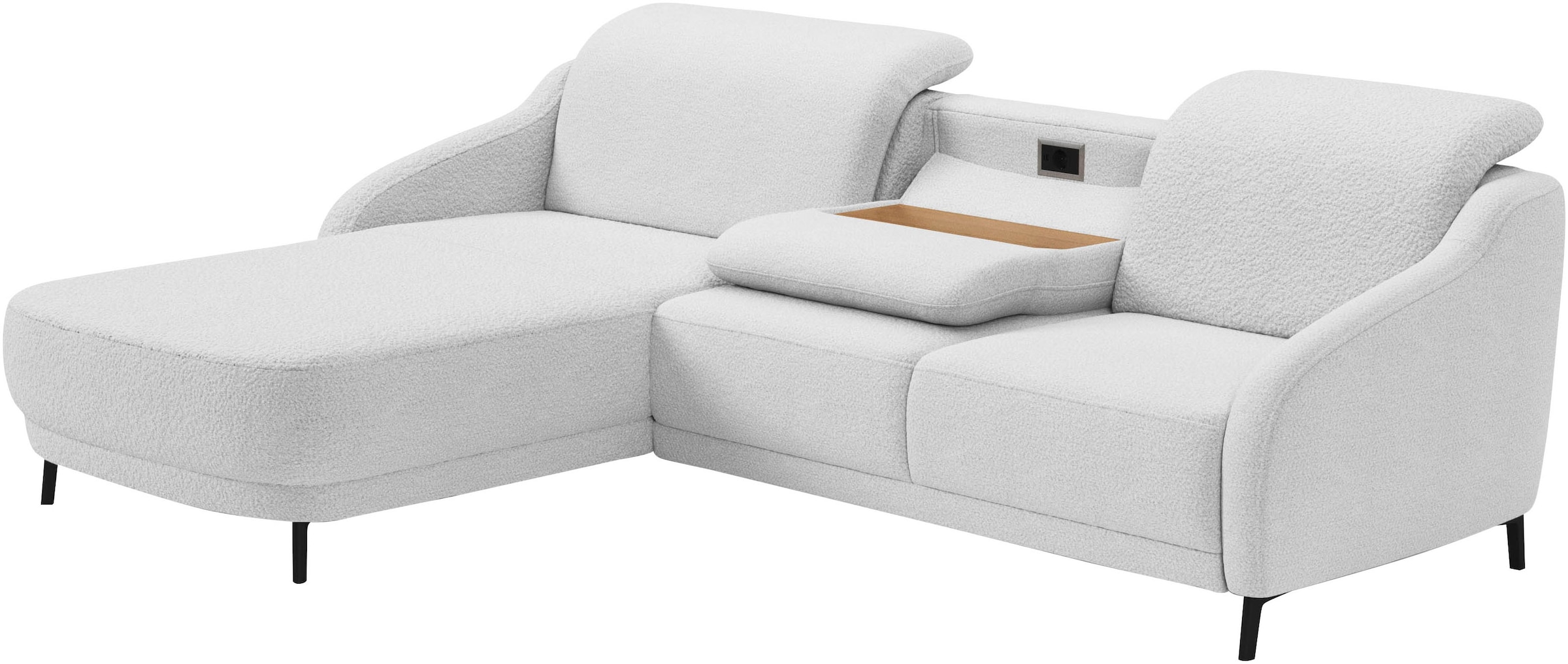 sit&more Ecksofa »Blues L-Form«, wahlweise mit Klapptisch und USB