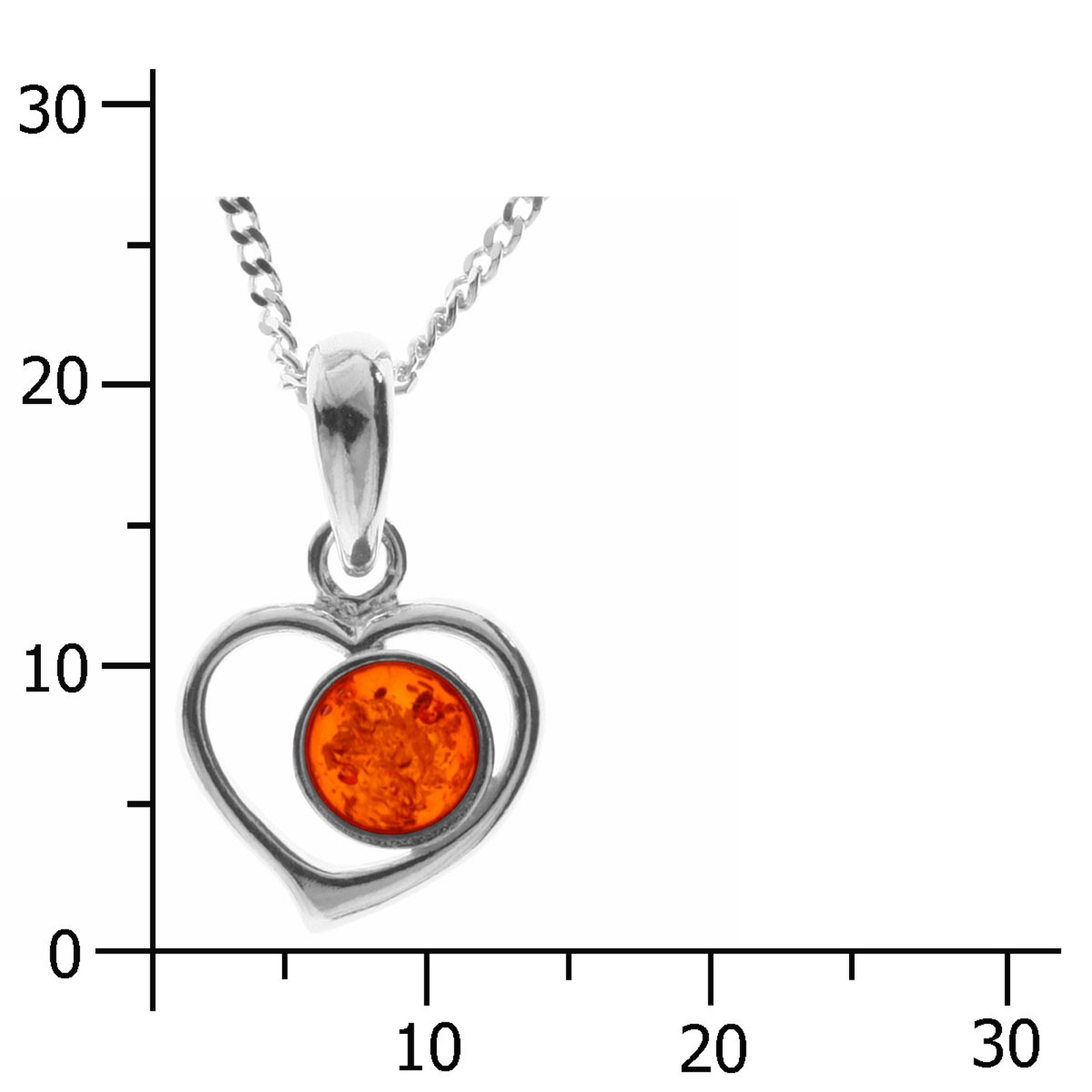 OSTSEE-SCHMUCK Kette mit Anhänger »- Herz - Silber 925/000 - Bernstein«