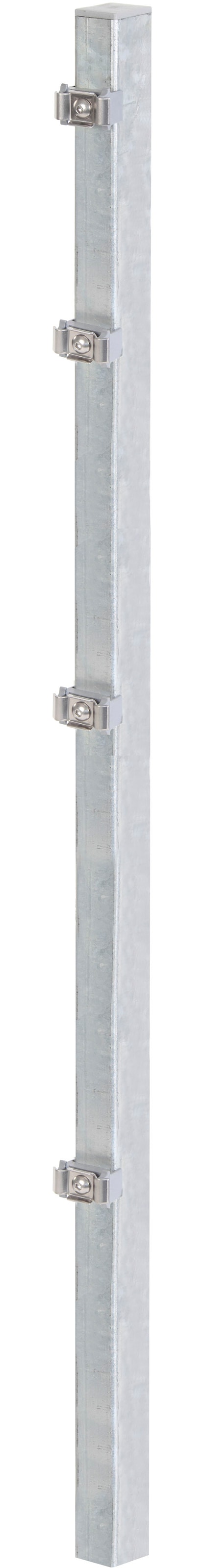 Alberts Zaunpfosten 60x40 mm für Doppelstabmattenzaun, 175 cm, mit Klemmlaschenbefestigung