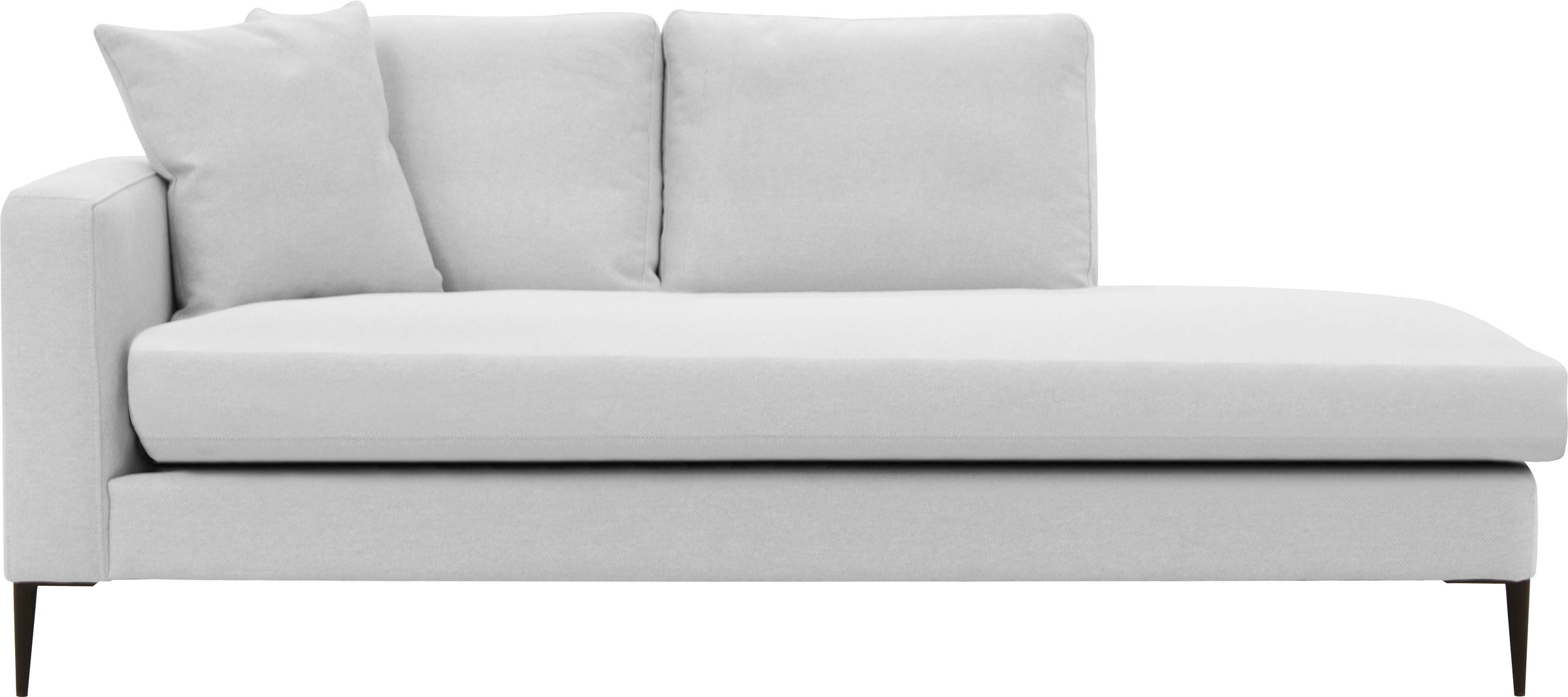 Leonique Recamiere »Cozy Chaiselongue, Maße B/T/H: 195/97/80 cm«, mit losen Kissen und Metallbeinen, Armlehne links oder rechts wählbar