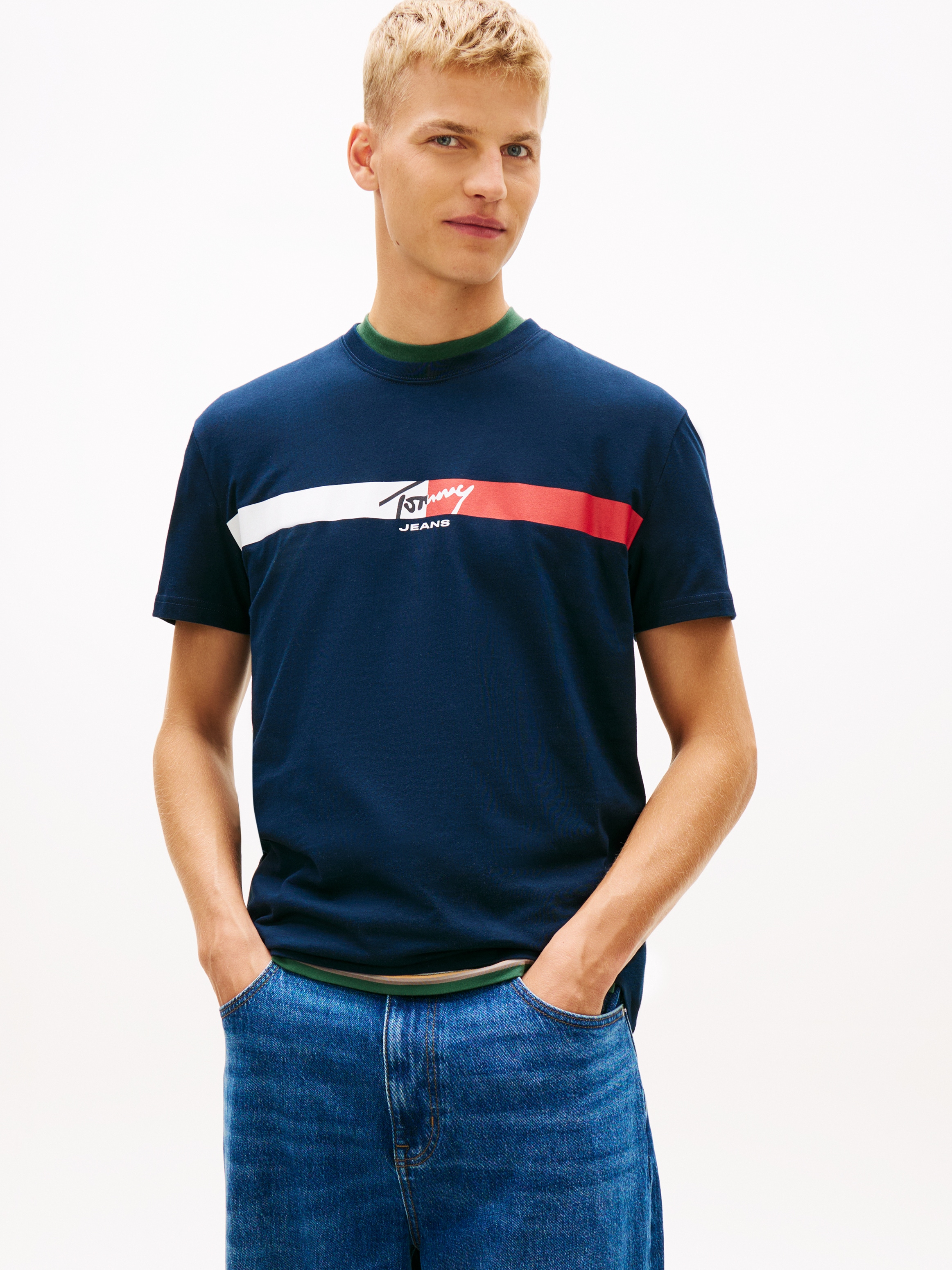 Tommy Jeans T-Shirt »TJM REGULAR FIT SIGNATURE STRIPE«