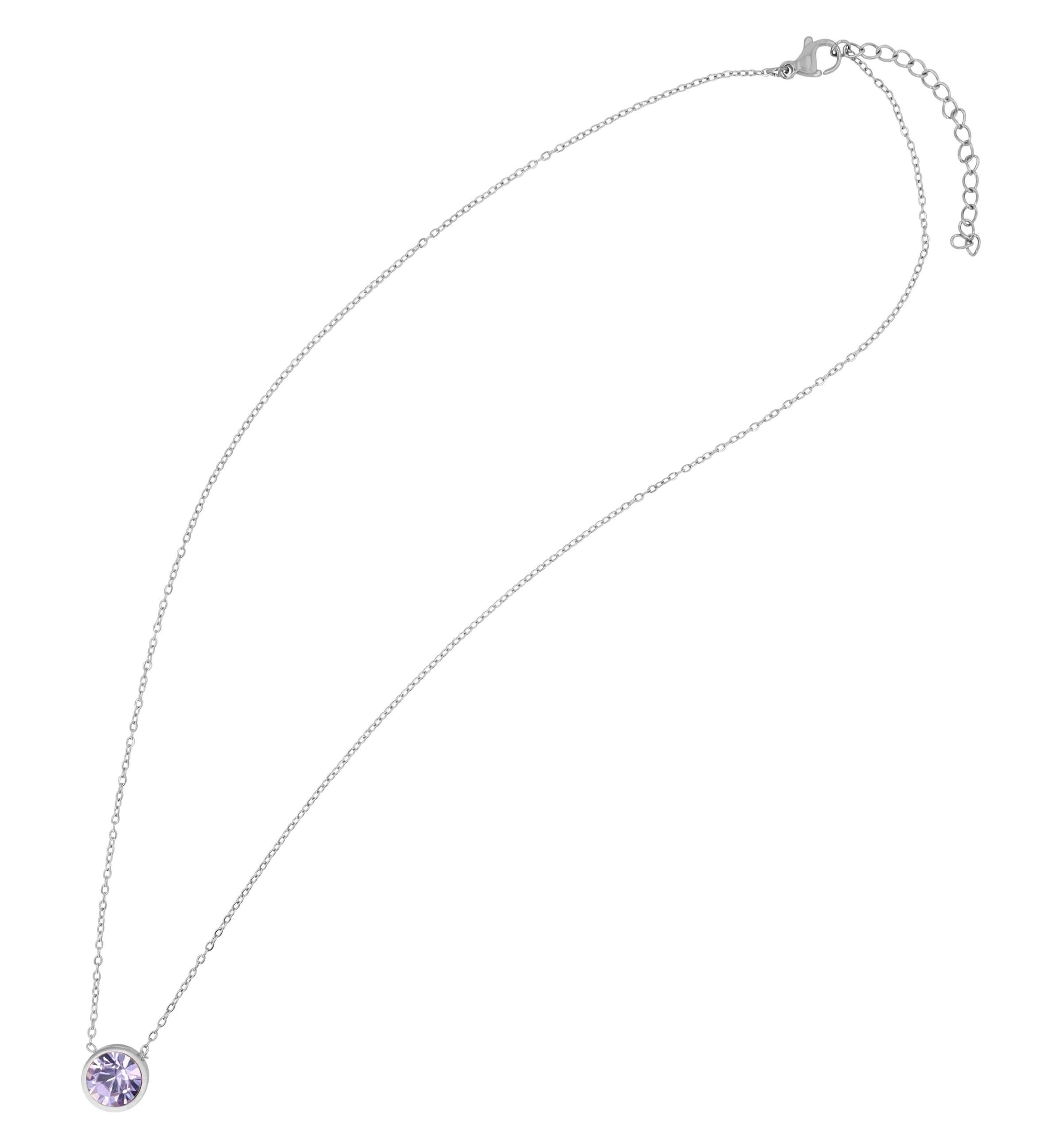 Adelia´s Gliederkette »Damen Halskette ¿ Ankerkette aus Edelstahl mit Kristall 43 cm«