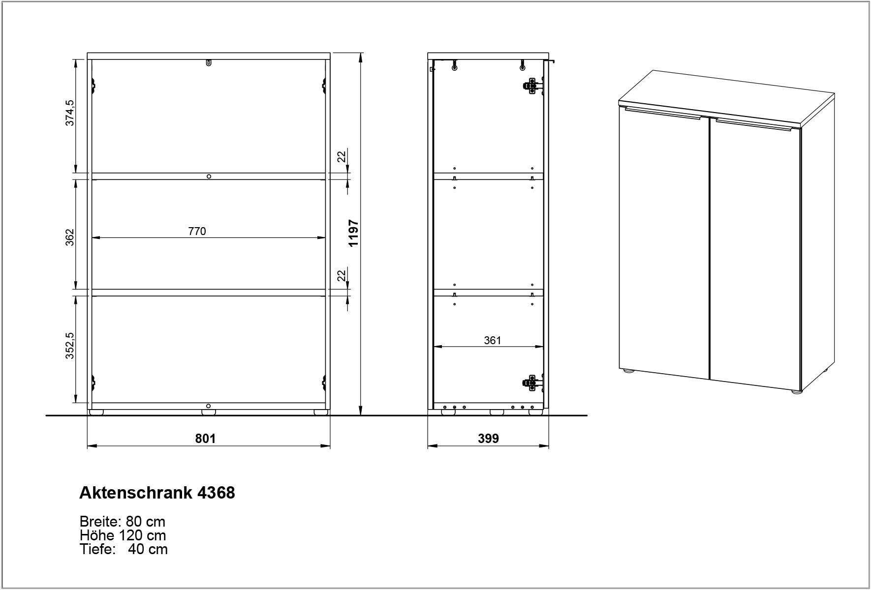 GERMANIA Aktenschrank »Mailand«, optional mit Schublade, Türdämpfer, Breite 80 cm, Made in Germany