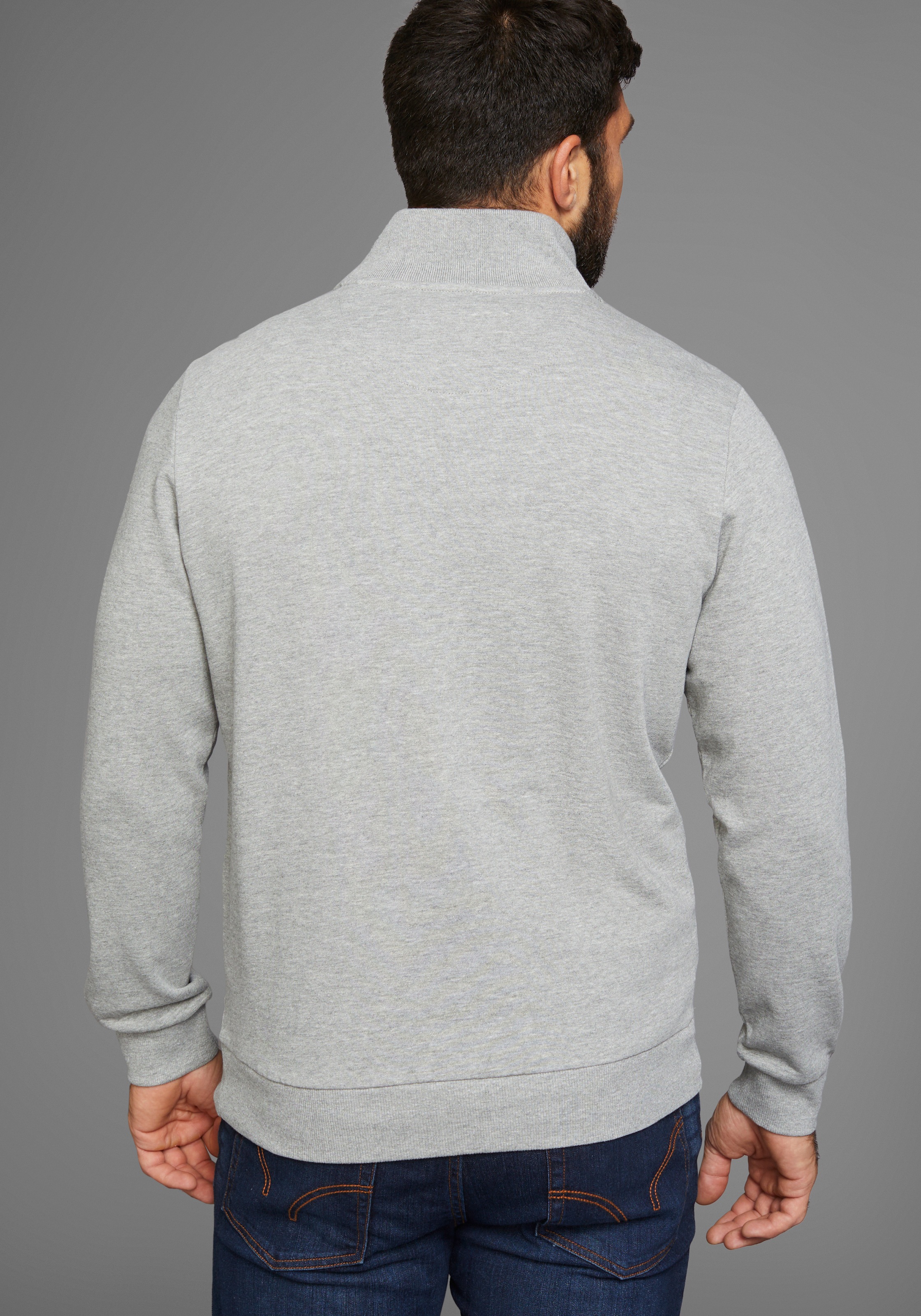 DELMAO Sweatshirt, mit Henley Kragen und Seitentaschen - NEUE KOLLEKTION
