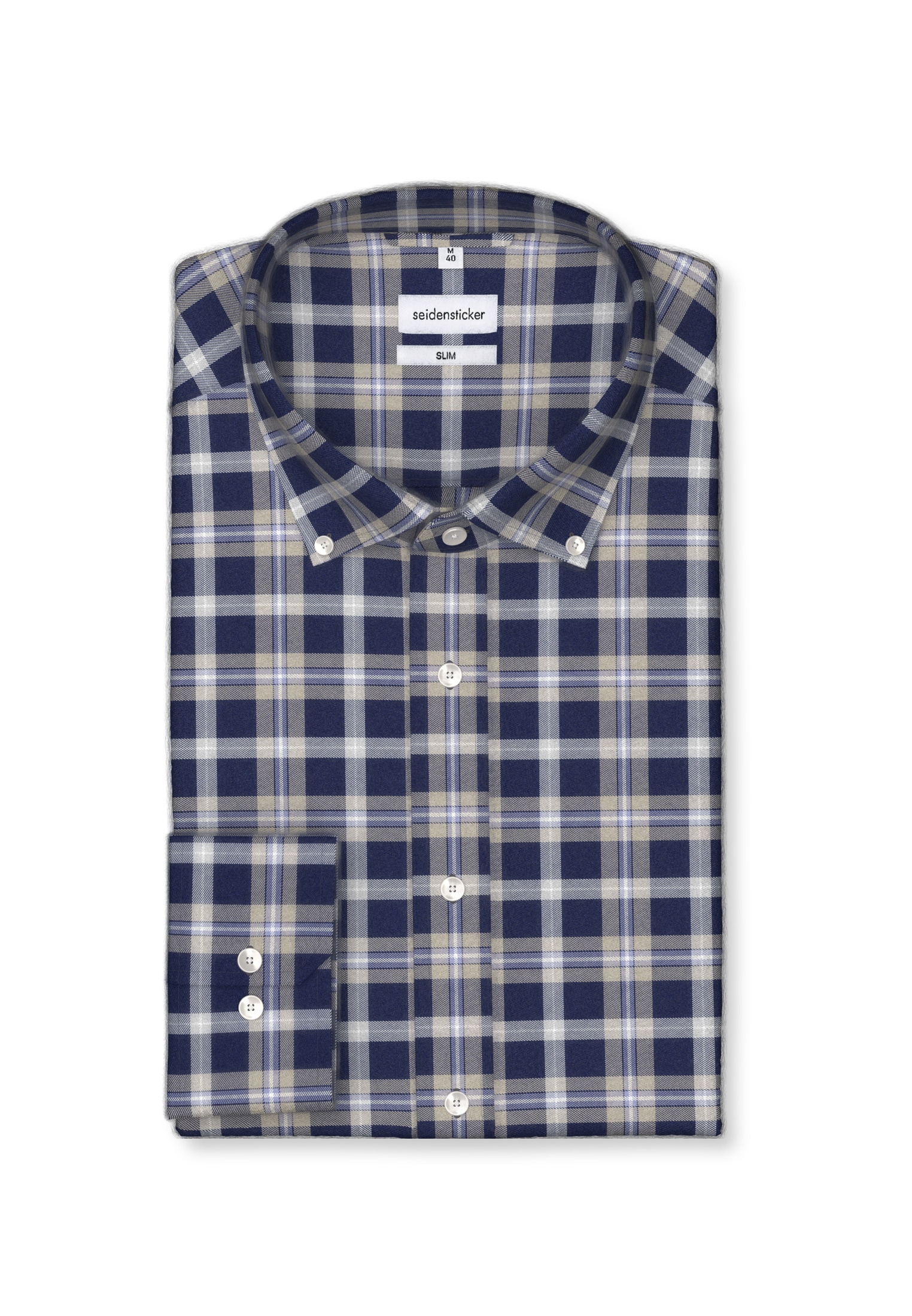 seidensticker Flanellhemd »Shaped« Shaped Langarm Button-Down-Kragen Karo