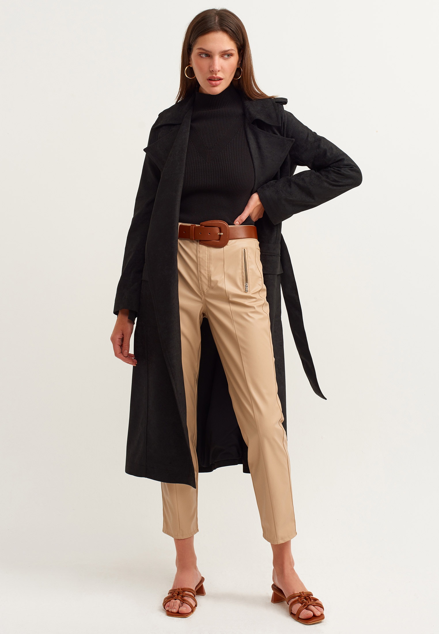 OXXO Lederimitathose, mit Taschen