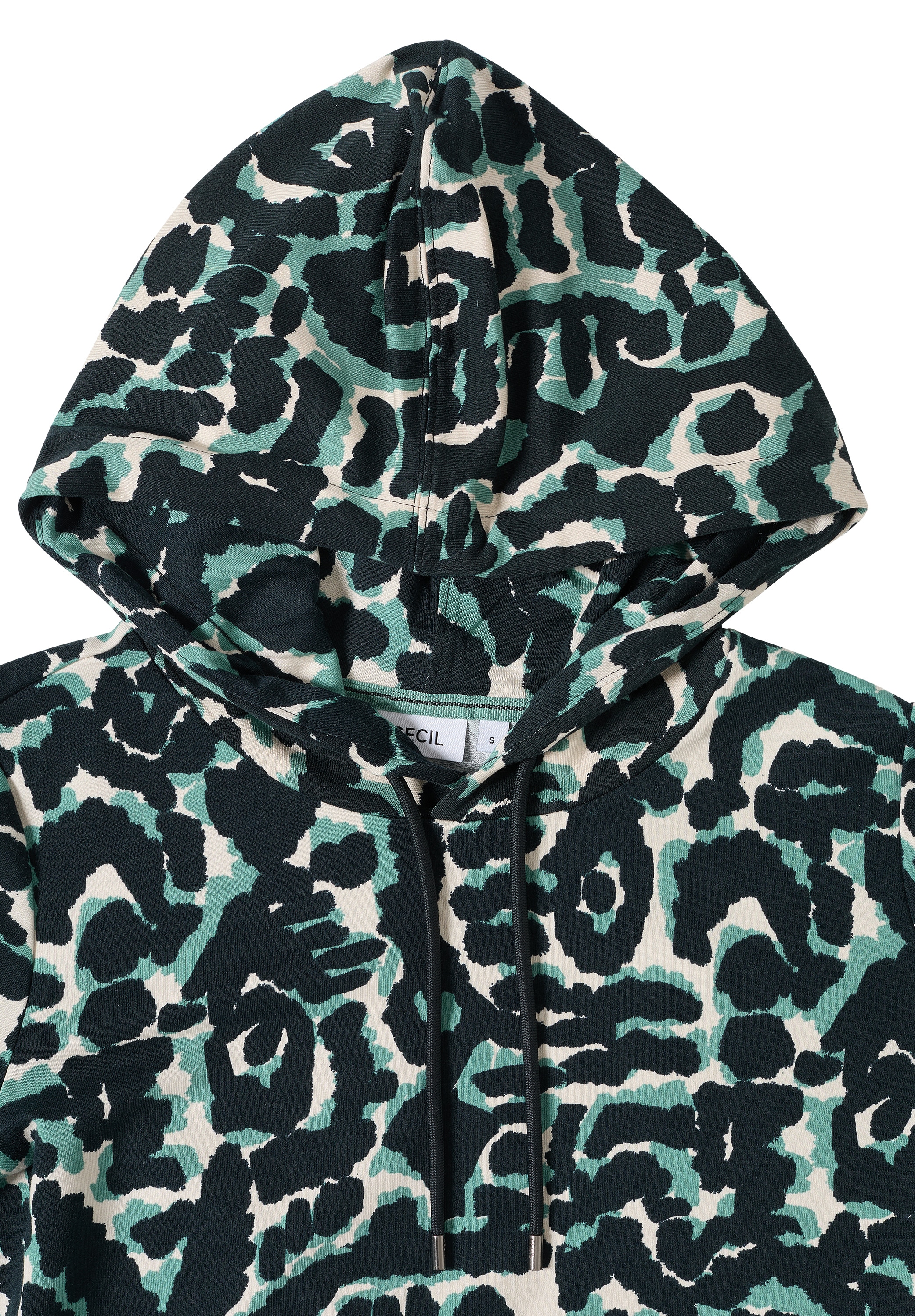 Cecil Kapuzensweatshirt, mit 3/4 Arm, gemustert