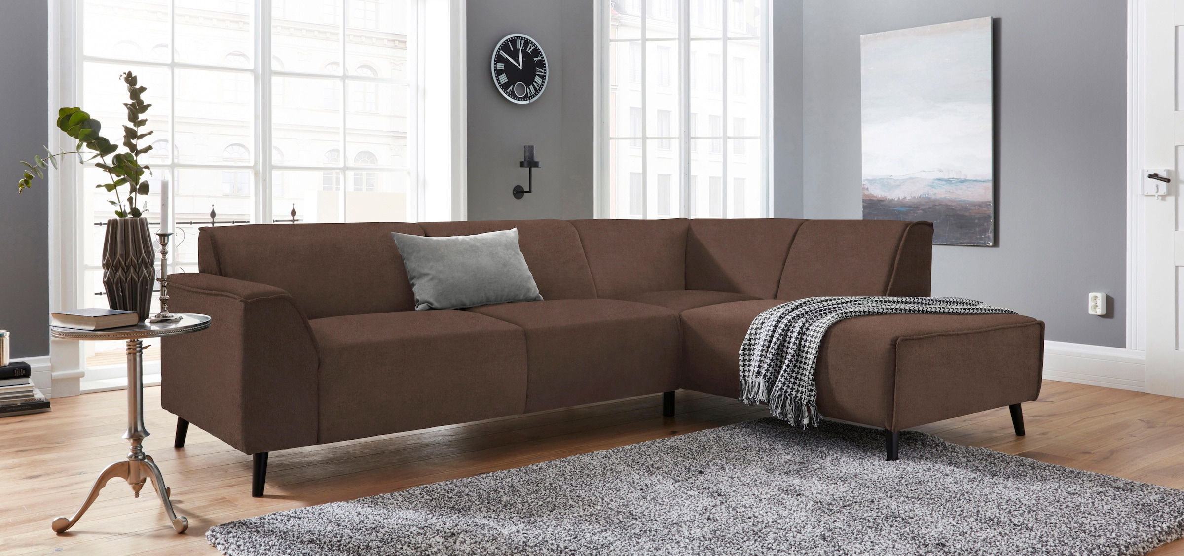 DOMO collection Ecksofa »Amora L-Form«, mit Ottomane, inklusive komfortablen Federkerns