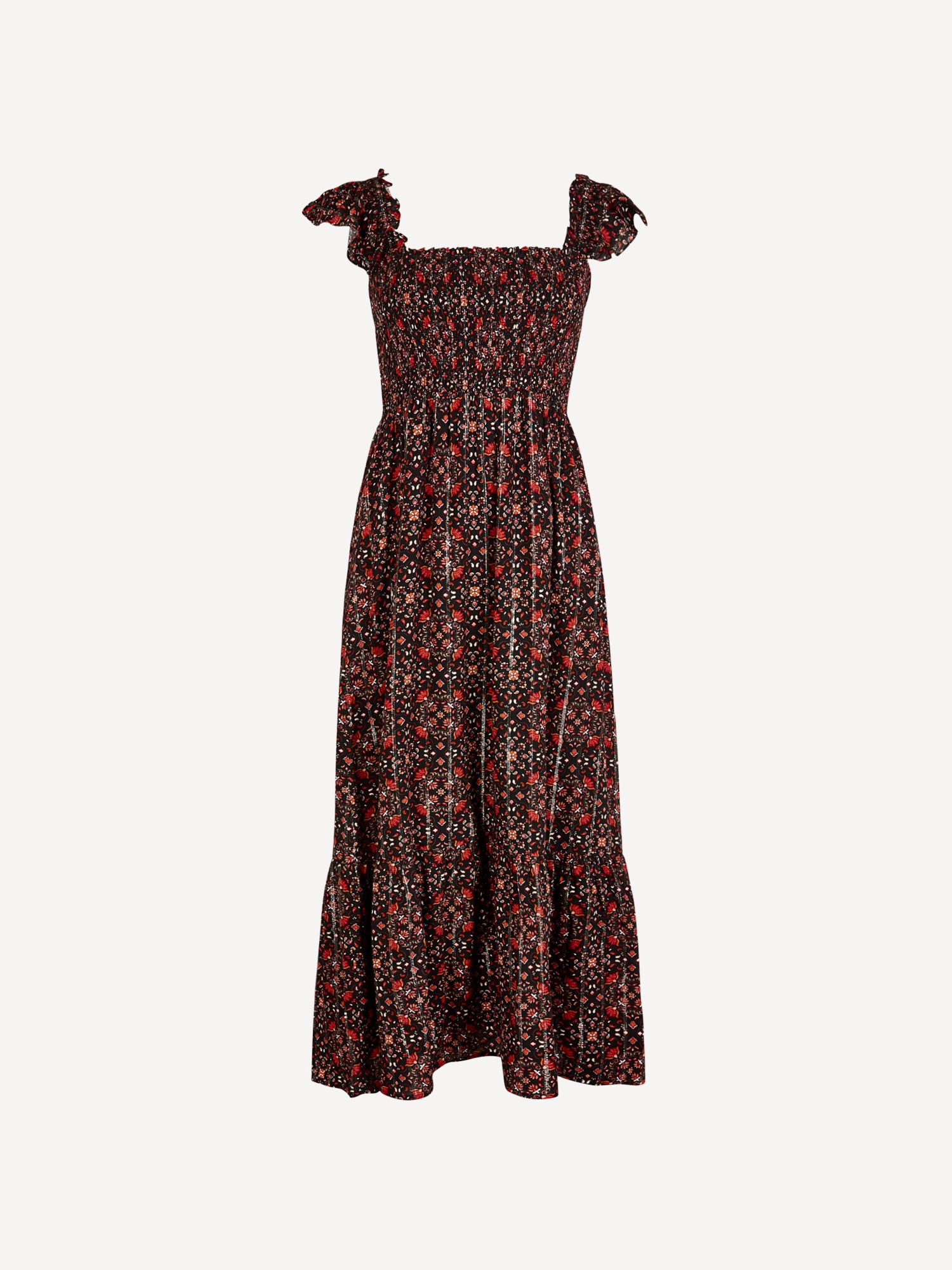 Apricot Midikleid »Folk-Blumen-Midi-Kleid« mit Metallic