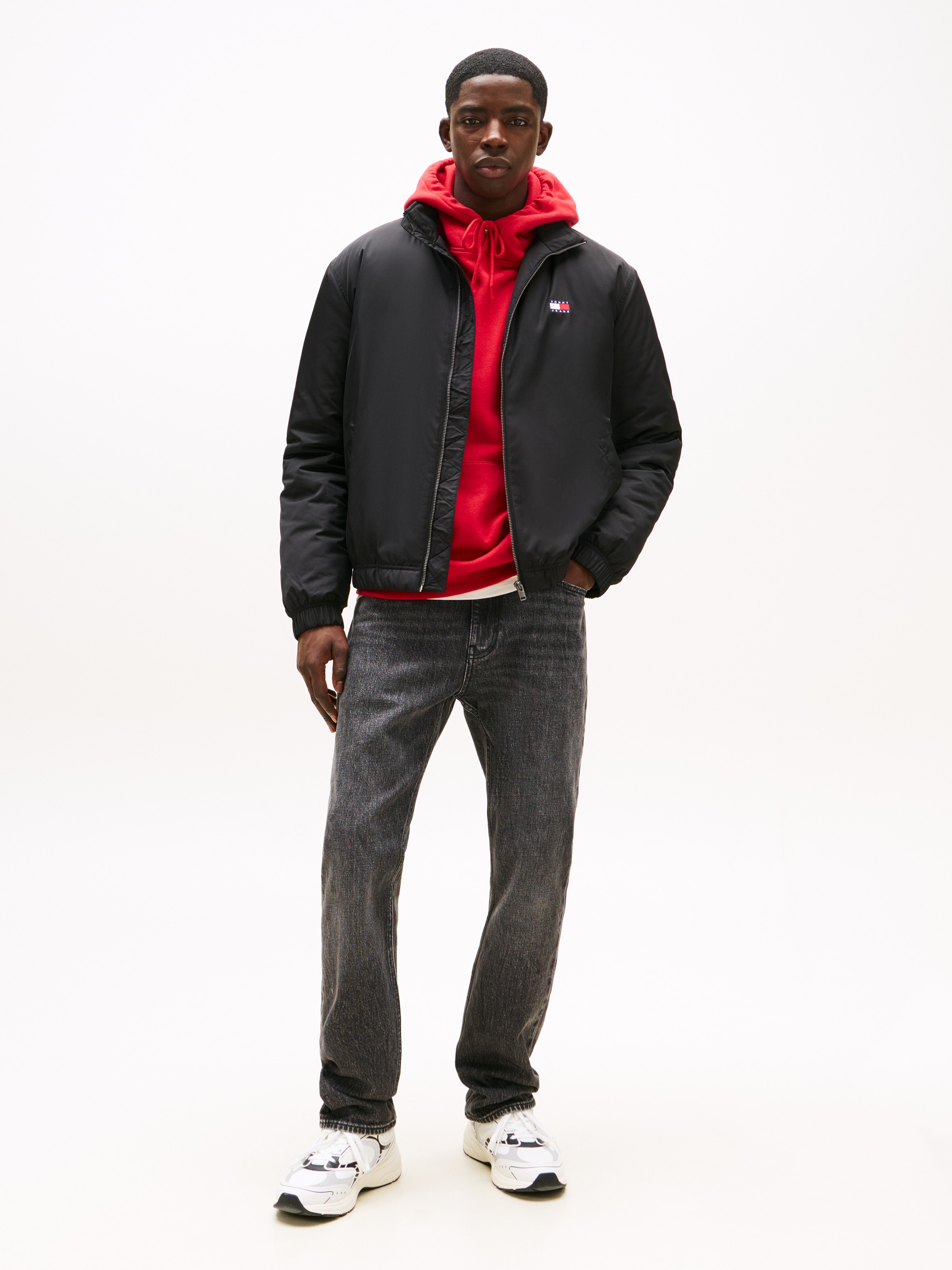 Tommy Jeans Blouson »TJM ESSENTIAL PADDED JACKET EXT« Freizeitjacke, Übergangsjacke glänzend, Stretchbündchen, Stehkragen