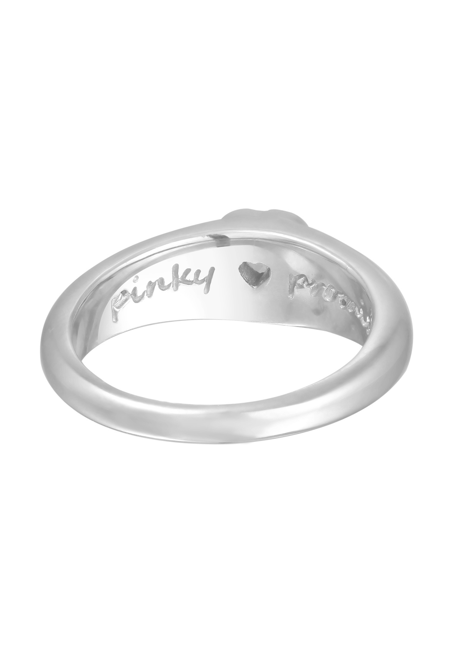 Elli Siegelring »Ring Zirkonia Herz Bandring Liebe 925 Silber vergoldet«