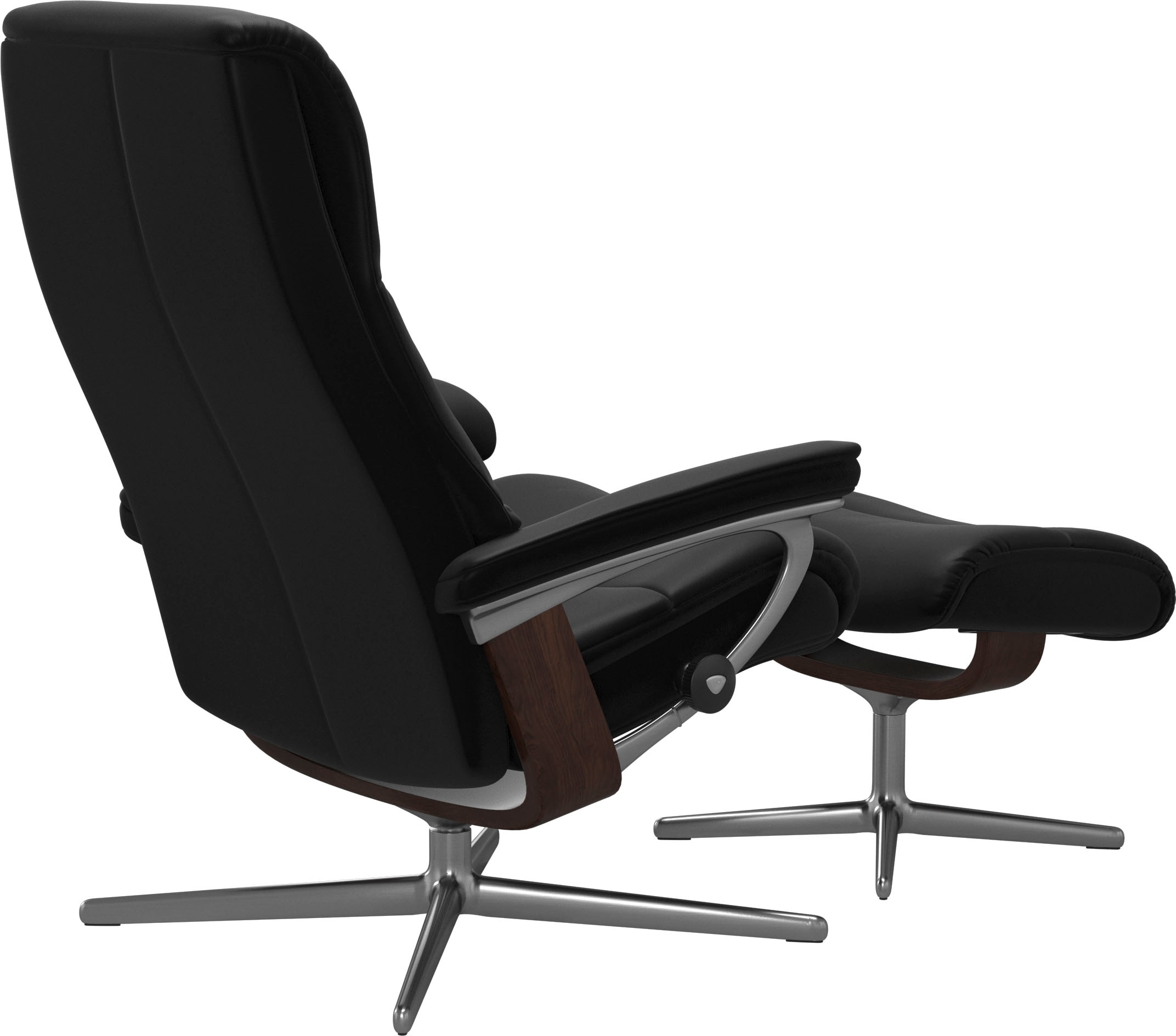 Stressless® Relaxsessel »View« Set, Relaxsessel mit Hocker,  mit Hocker, mit Cross Base, Größe S, M & L, Holzakzent Braun