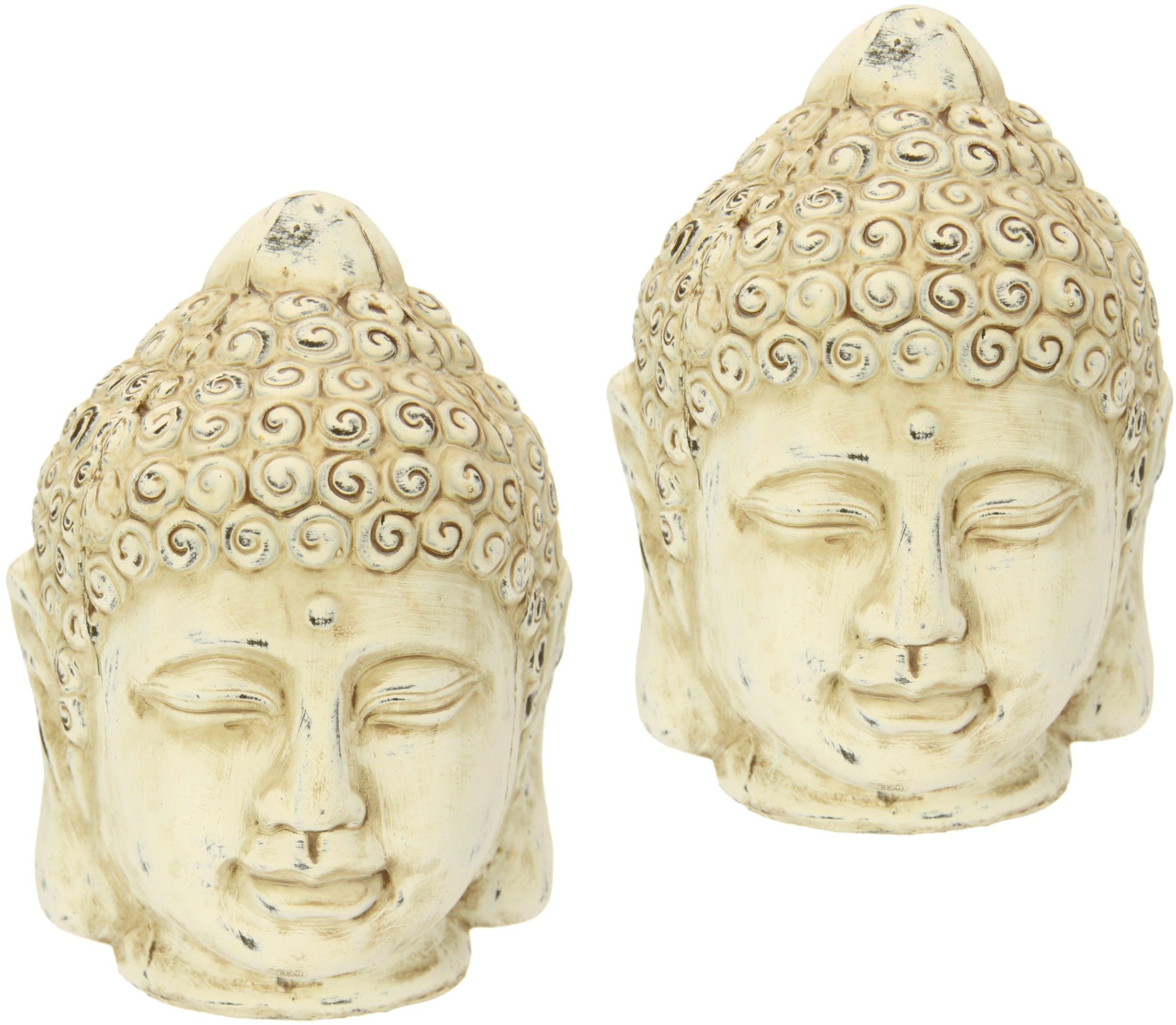 Dekofigur »Buddha-Kopf«, 2er Set