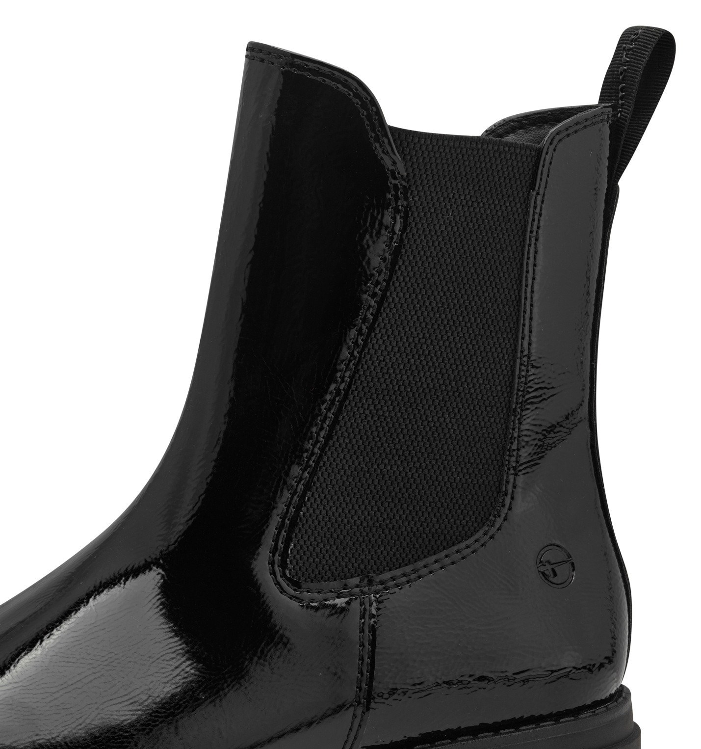 Tamaris Chelseaboots, Blockabsatz, Stiefelette, Businessschuh, Schlupfboots, T-Logoprägung
