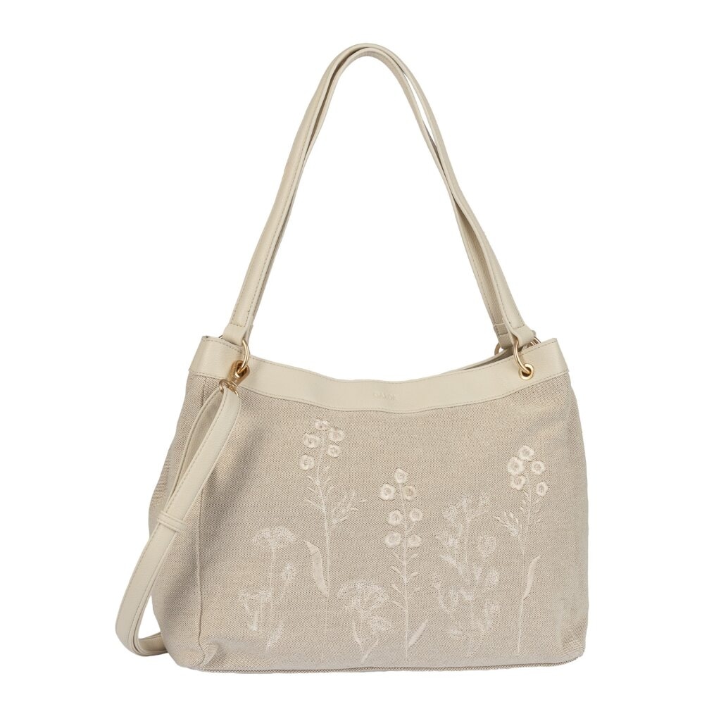 Gabor Shopper »Noelia« Damen Umhängetasche mit zarter Stickerei & floralem Motiv