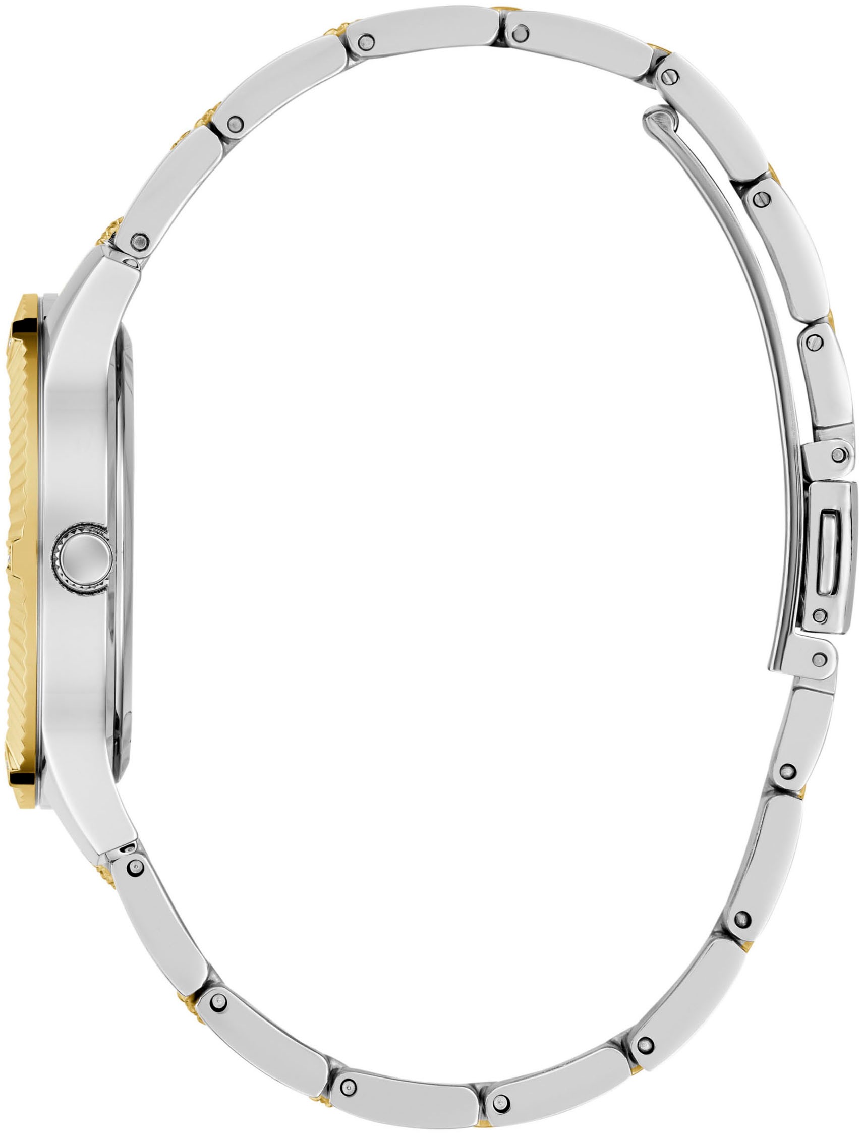Guess Quarzuhr »STARSTRUCK«, Armbanduhr, Damenuhr, Edelstahlarmband, Mineralglas, analog