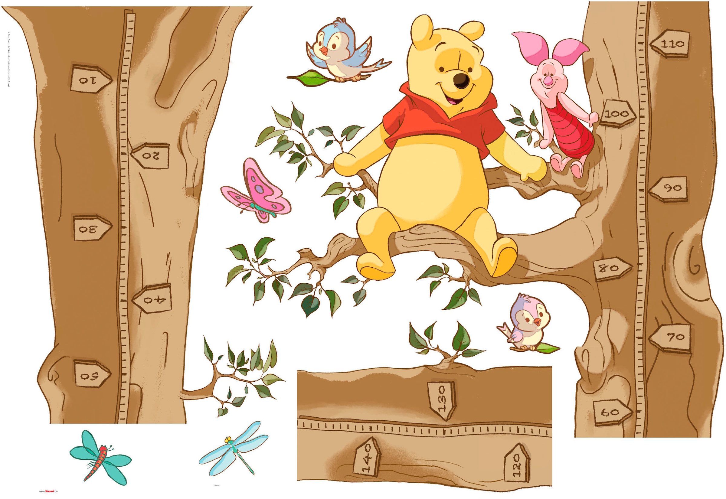 Komar Wandtattoo »Winnie The Pooh Size«, (8 St.), 100x70 cm (Breite x Höhe), selbstklebendes Wandtattoo