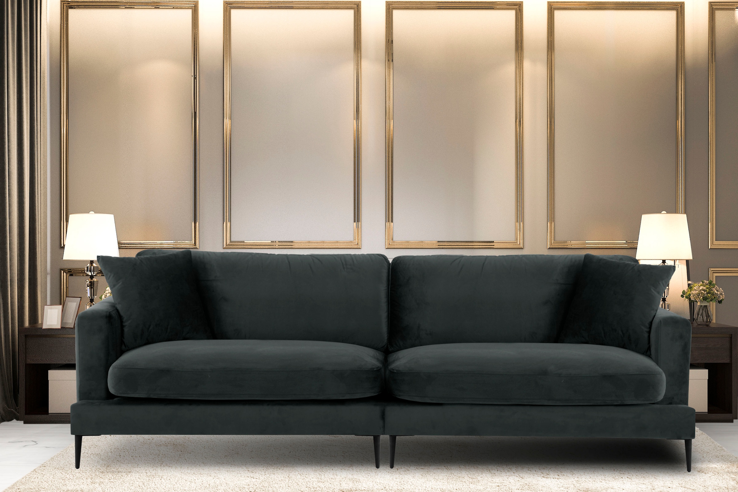 Leonique Big-Sofa »Cozy«, mit losen Kissen OTTO Metallbeinen und kaufen bei