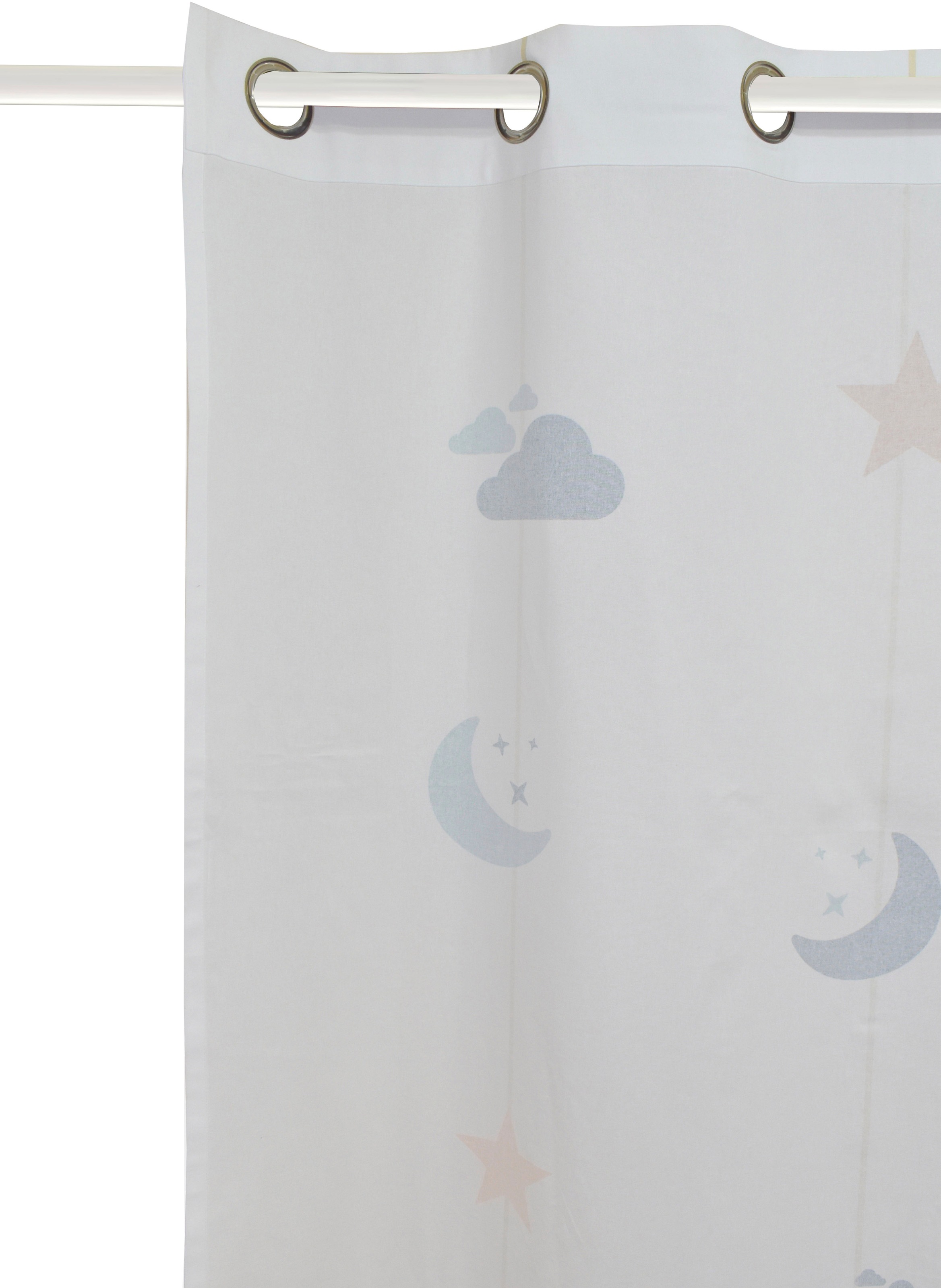 Lüttenhütt Gardine »Romy«, (1 & OTTO bedruckt mit Sternen St.), einseitig Mond, Wolken bei Kindergardine
