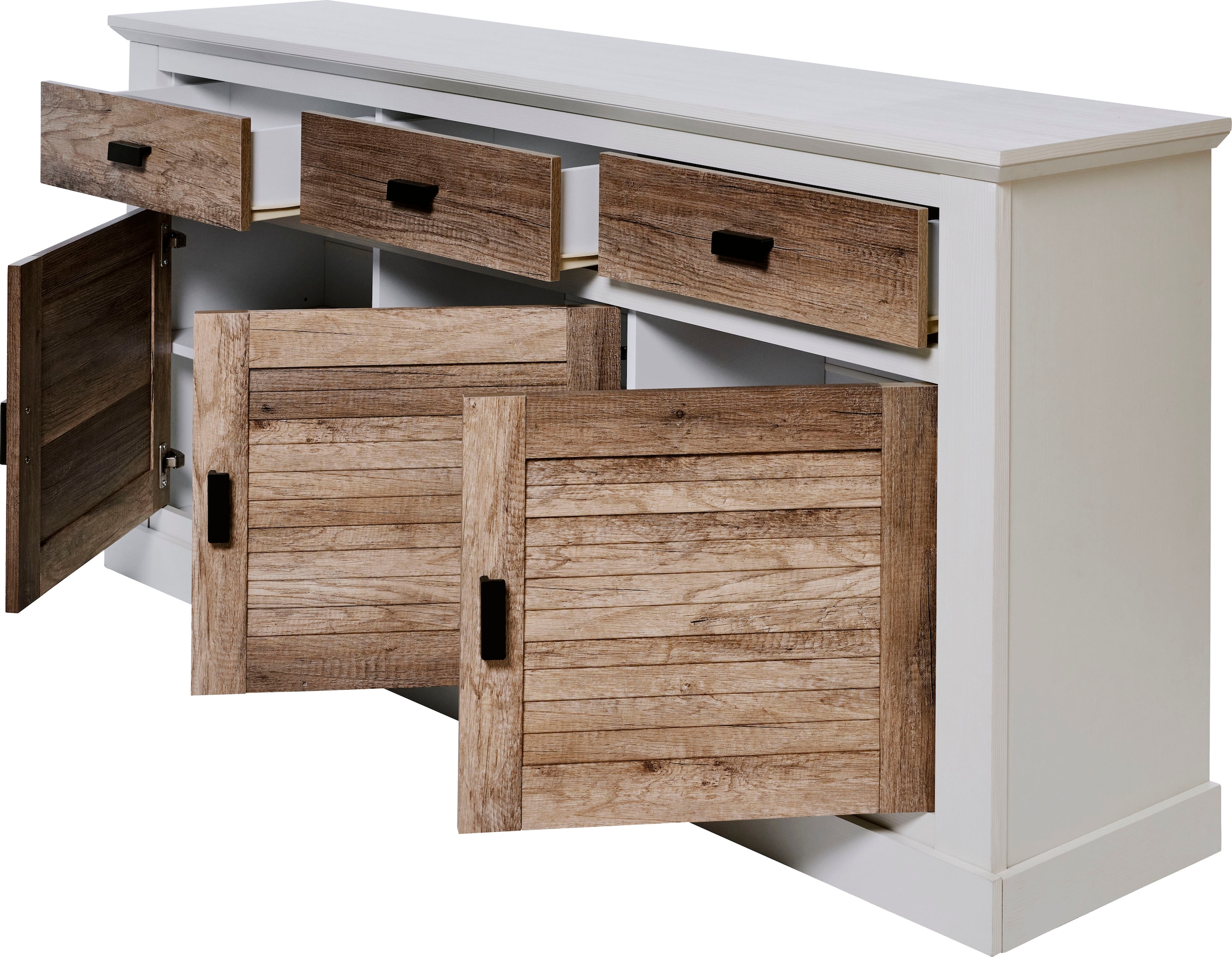Jahnke Sideboard »HAMPTON SB 160«, (1 St.), Sideboard, Landhausstil, 3 Schubladen und 3 Türen, Breite ca. 160 cm