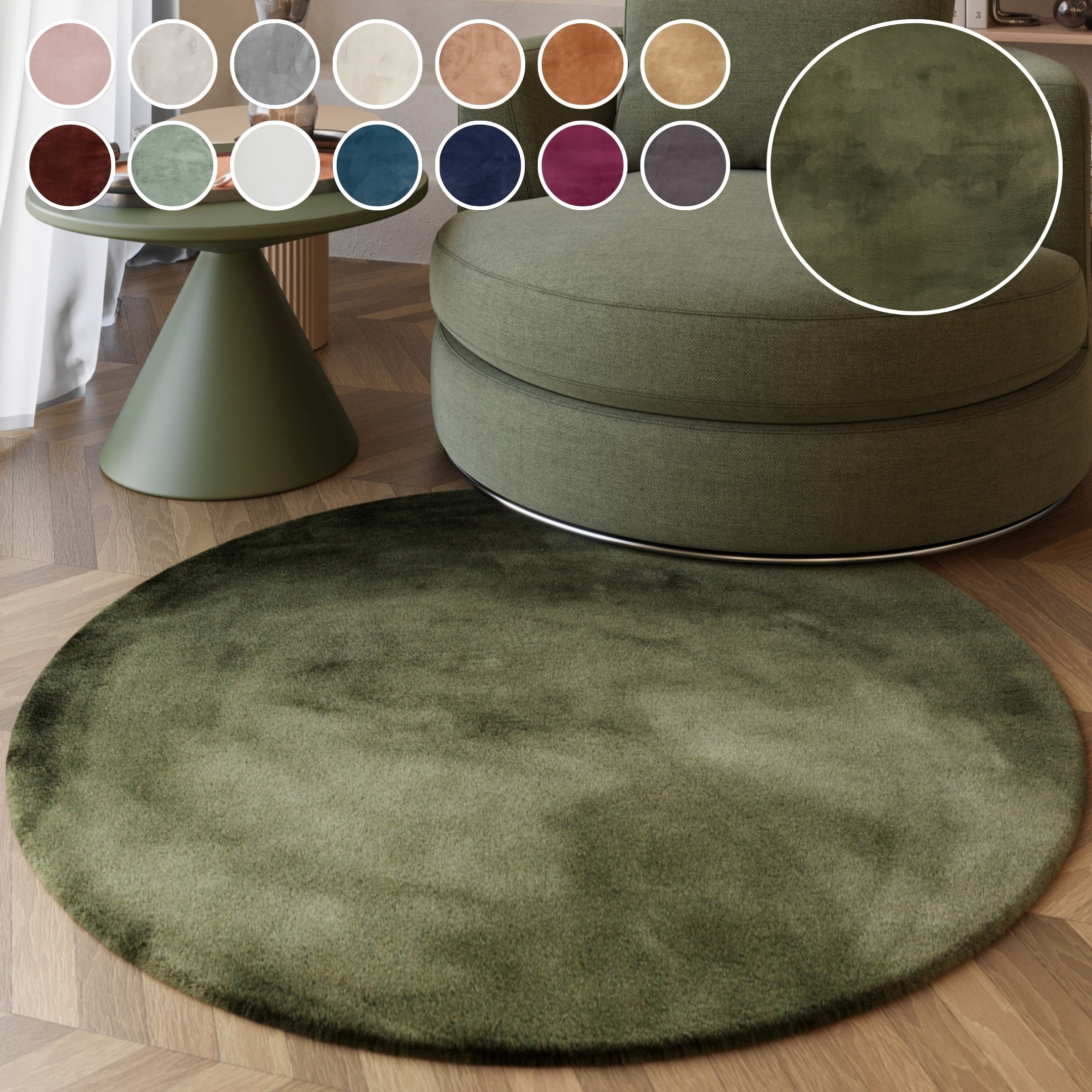 Esprit Hochflor-Teppich »Alice ESP-4377 Kunstfell«, rund, 25 mm Höhe, Kaninchenfell-Haptik, besonders weich und dicht, für alle Räume