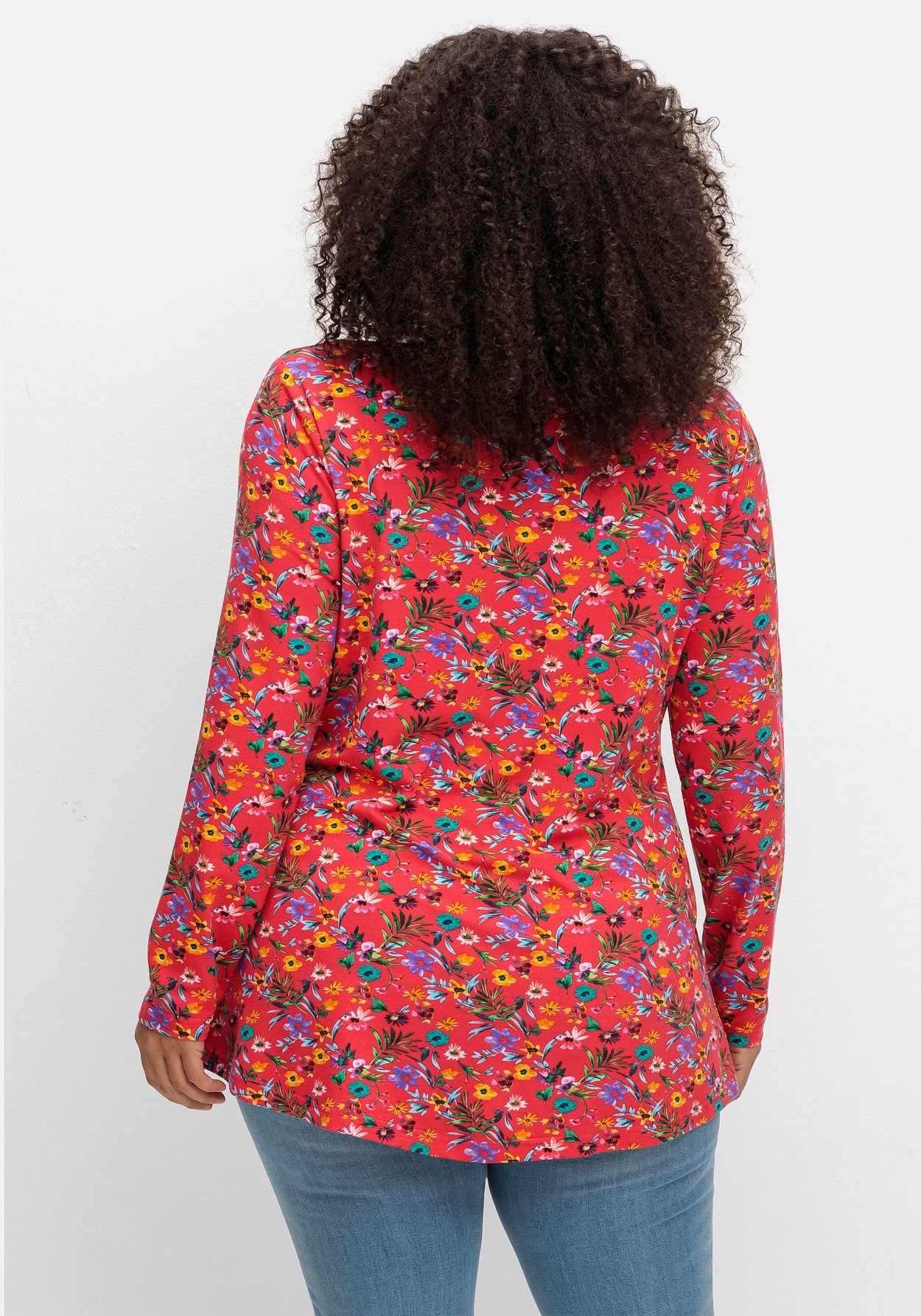 Sheego Longshirt »Longshirt mit Blümchen-Alloverdruck«