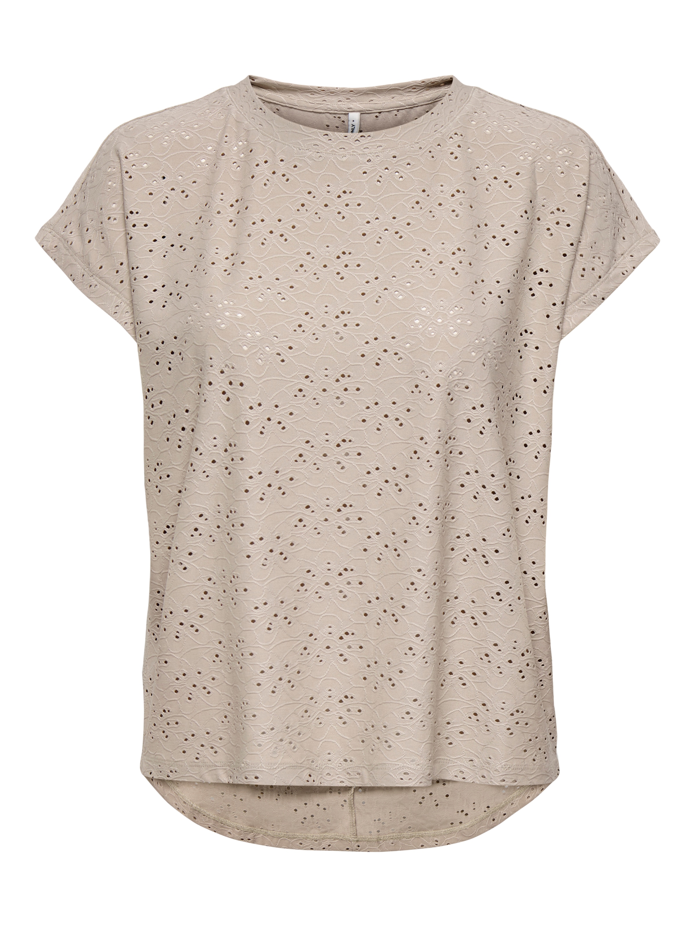 ONLY Kurzarmshirt »ONLSMILLA LIFE S/S TOP JRS NOOS« regular fit, modisch, Single Jersey, Materialmix, Rundhals