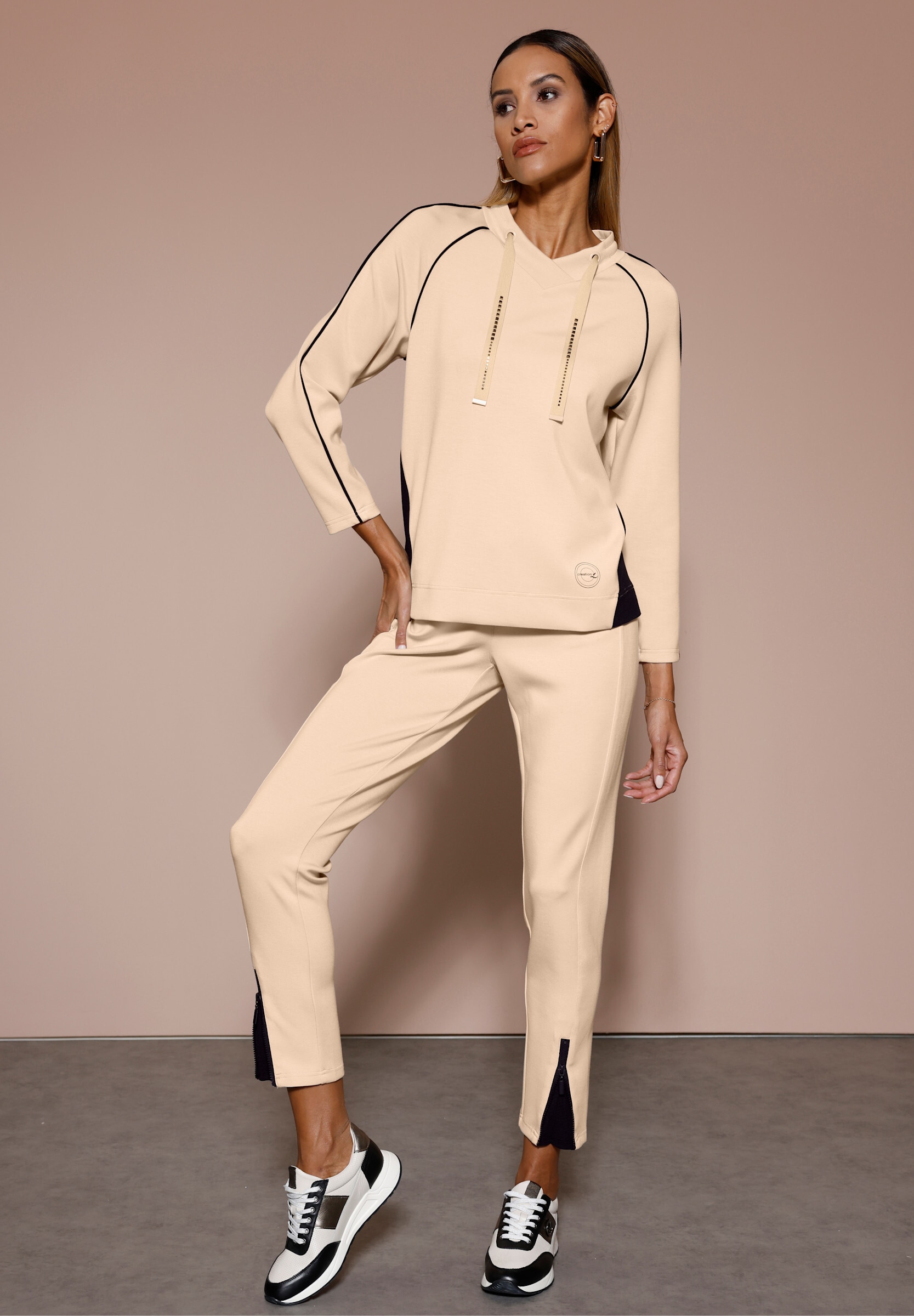 creation L Sweatshirt »Modal-Mix-Shirt Sweatshirt mit Kontrastakzenten«
