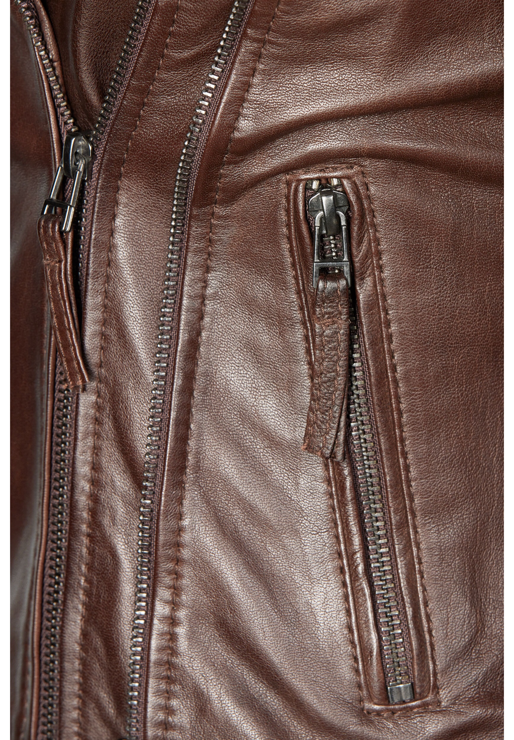 Apple of Eden Lederjacke »Apple of Eden Lederjacke AOE-102« ohne Kapuze aus weichem Leder