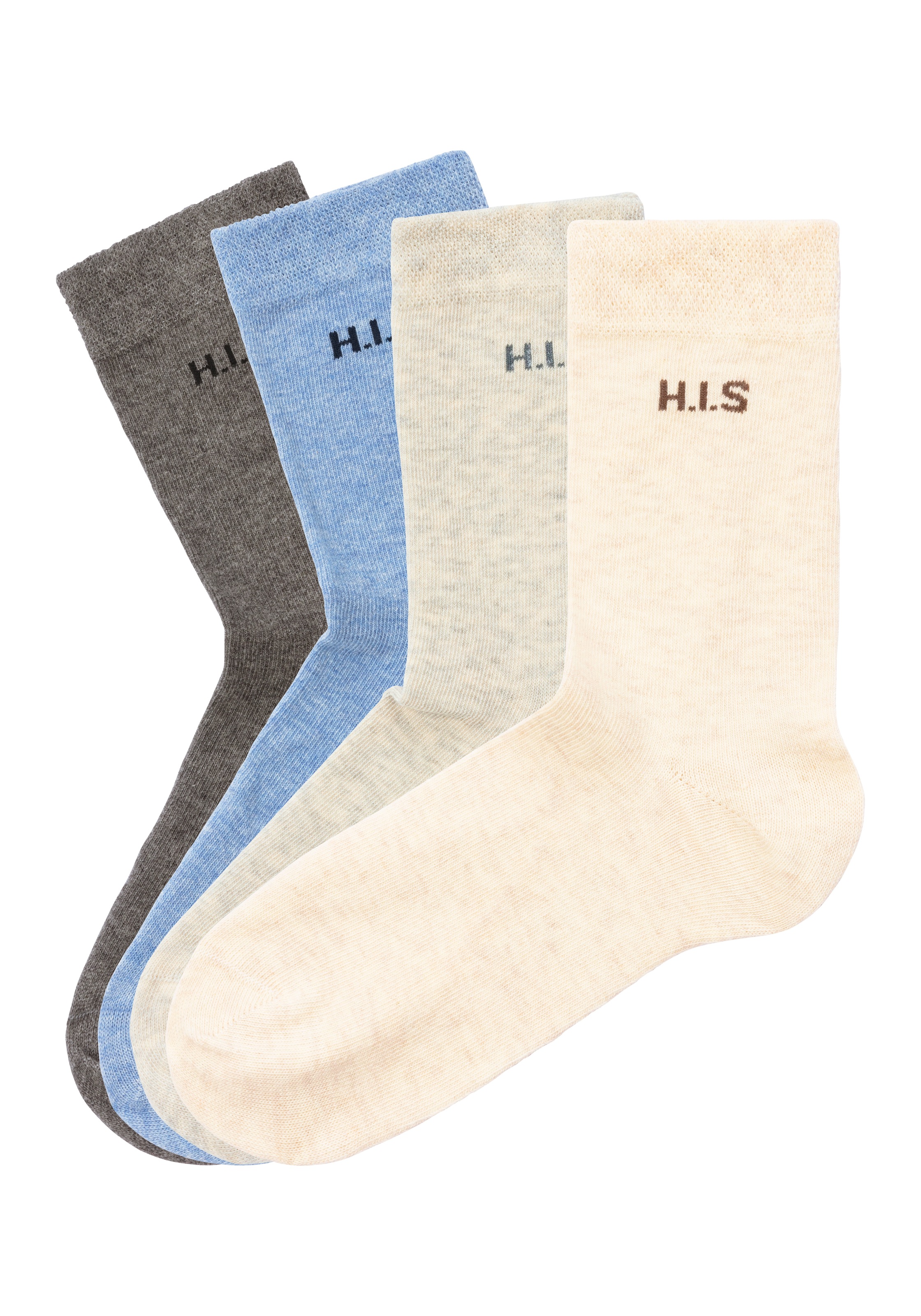 H.I.S Socken, (Packung, 4 Paar), ohne einschneidendes Bündchen