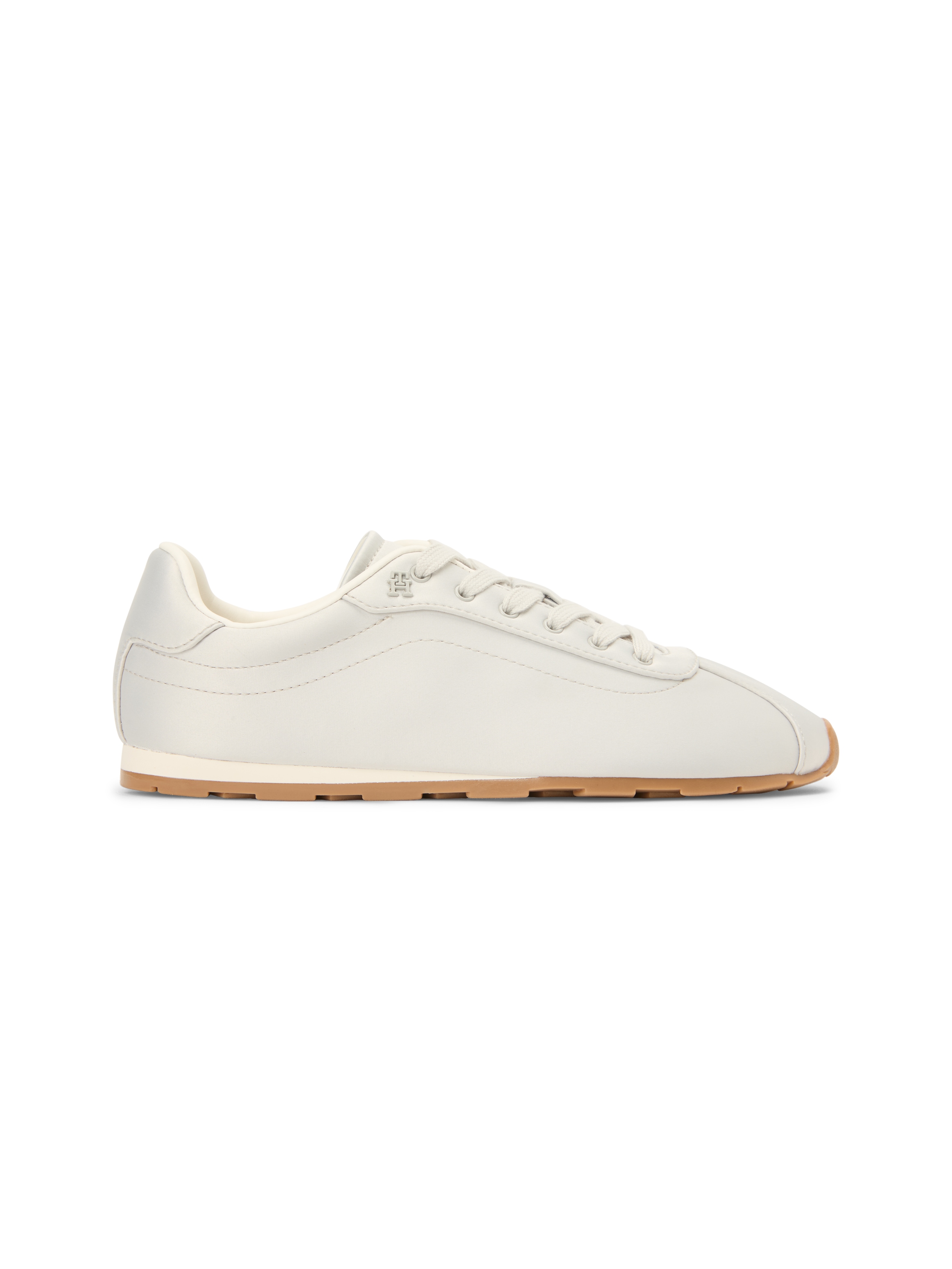Tommy Hilfiger Sneaker »TH BELLA LOW RUNNER SATIN«  Freizeitschuh, Halbschuh, Schnürer mit seitlichem TH-Logo