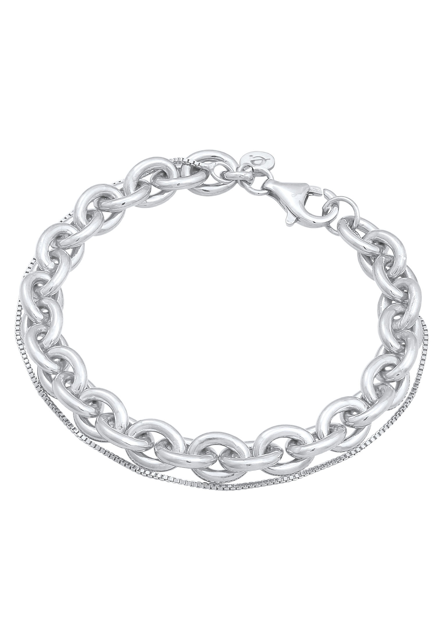 Elli Premium Armkette »Armband Glieder Layer Look 925 Silber rhodiniert«