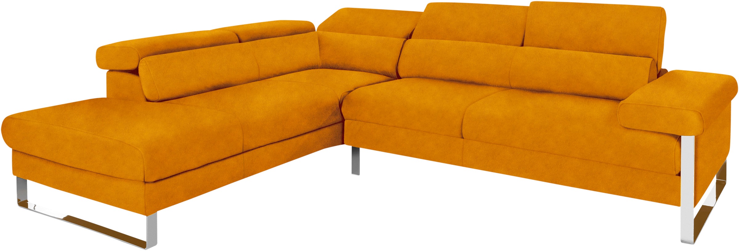 W.SCHILLIG Ecksofa »finn, toller Sitzkomfort, L-Form, hochwertige Verarbeitungsdetails«, German Design Award 2016, Fußgestell Chrom glänzend, Breite 281 cm