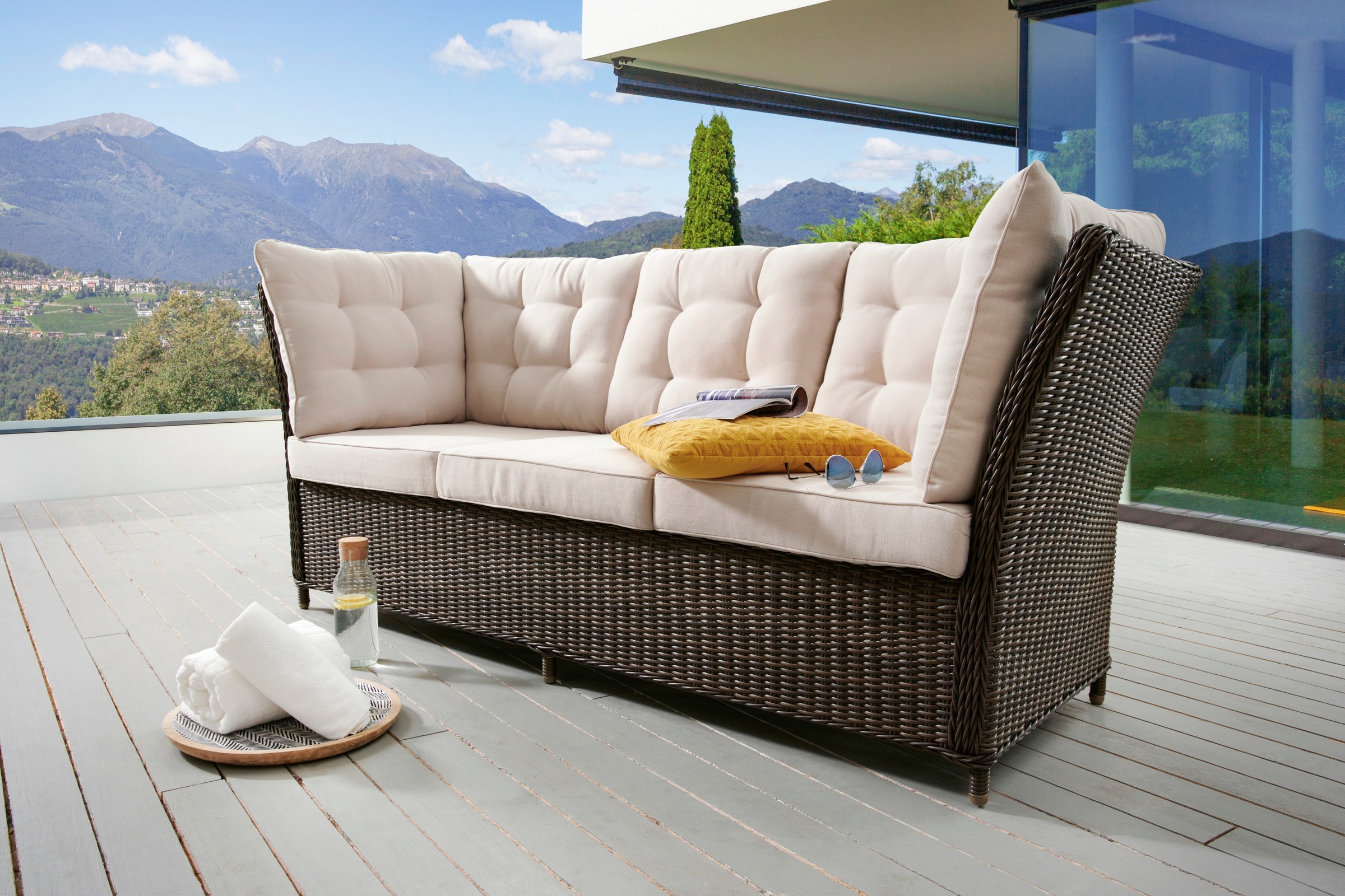 Destiny 3-Sitzer »Palma«, (8 St.), Bank, 210x78x83 cm, mit hohen Armlehnen