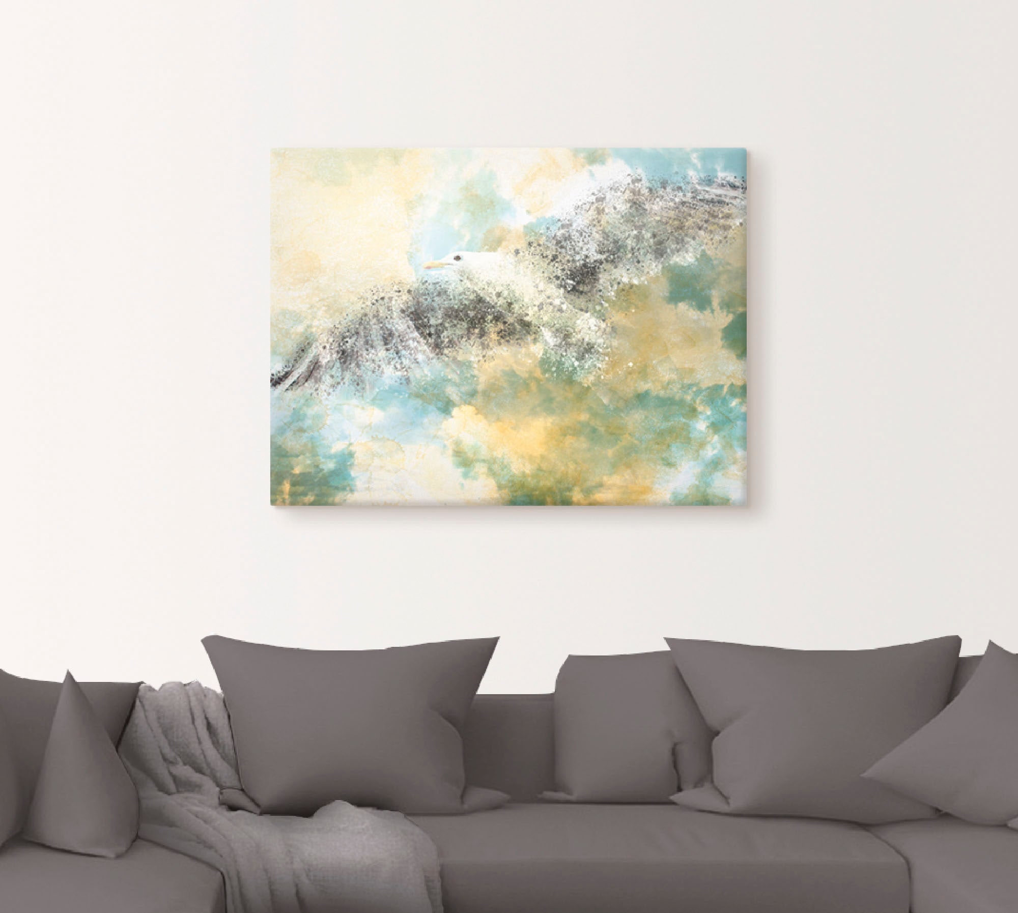 Artland Wandbild »Verschwindende Möwe«, Vögel, (1 St.), als Alubild, Outdoorbild, Leinwandbild in verschied. Größen