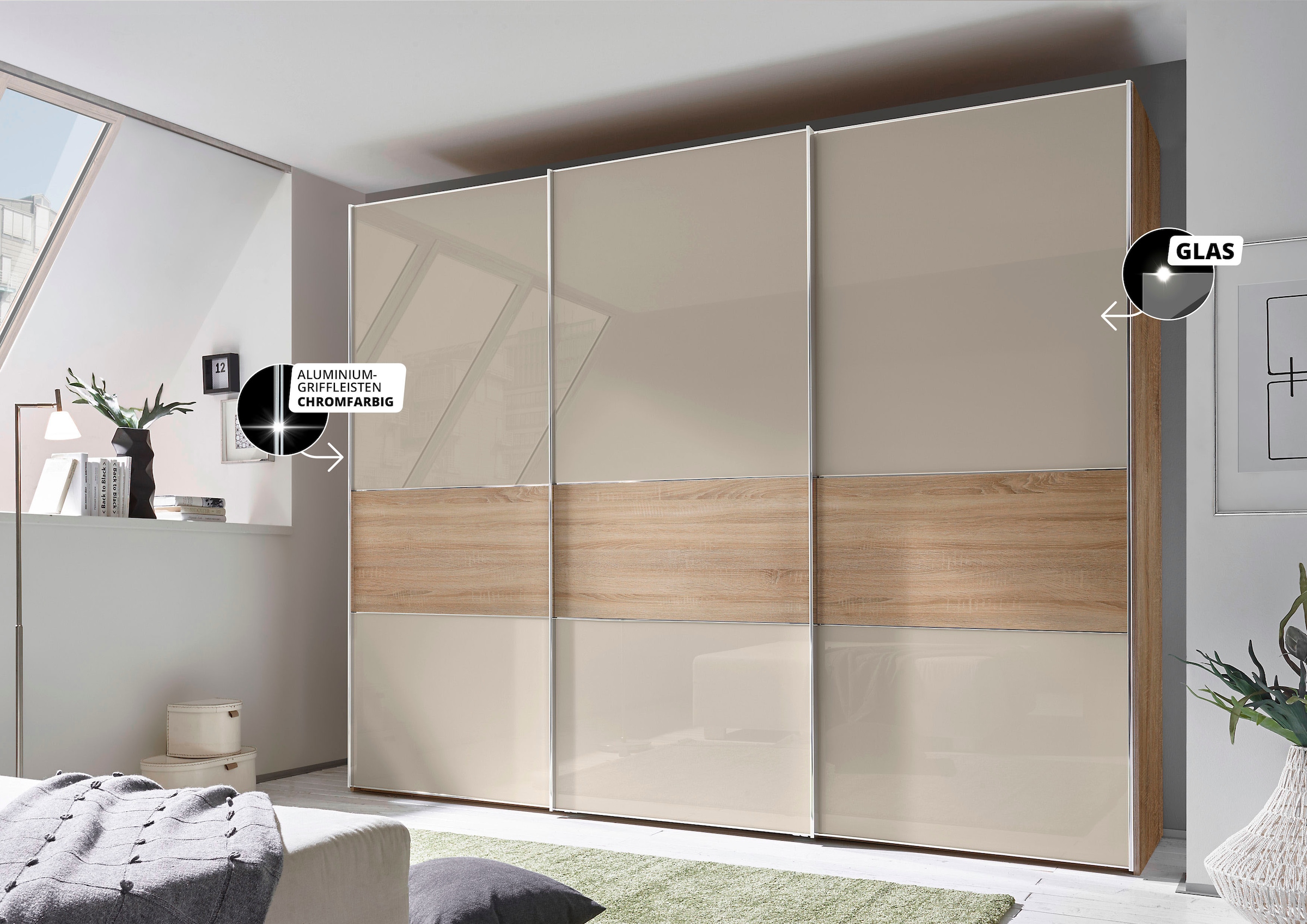 STAUD Schwebetürenschrank »Sinfonie Plus, edles Design in hochwertiger Qualität, Made in Germany« Mit vier verschiedenen Ausstattungsvarianten